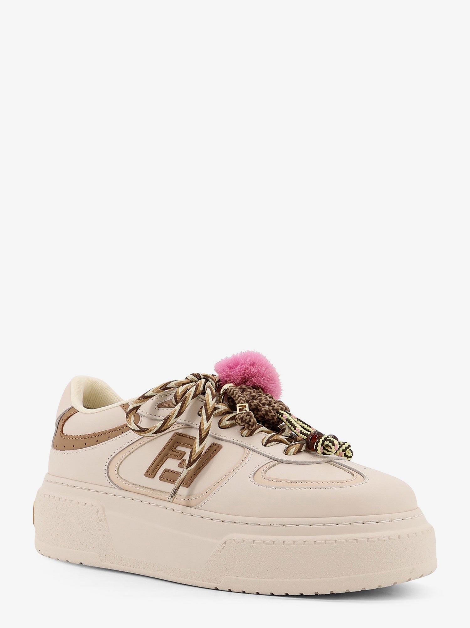 Fendi Fendi Match Leather Platform Sneakers With Charms