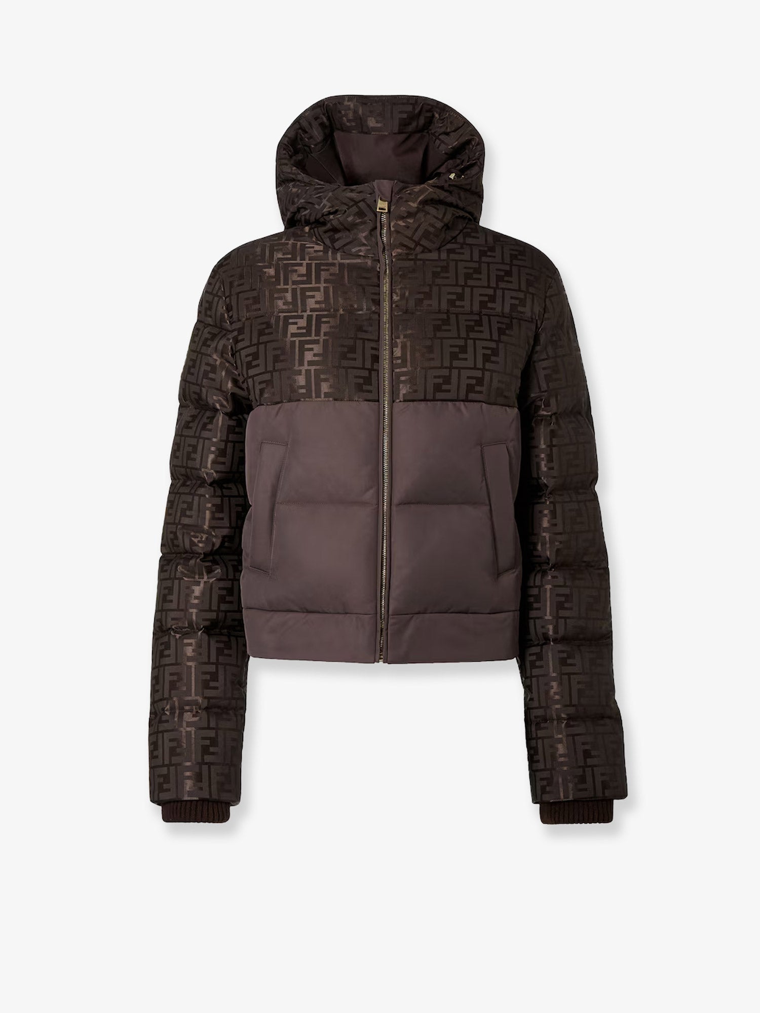 Fendi Ff Jacquard Nylon Down Jacket