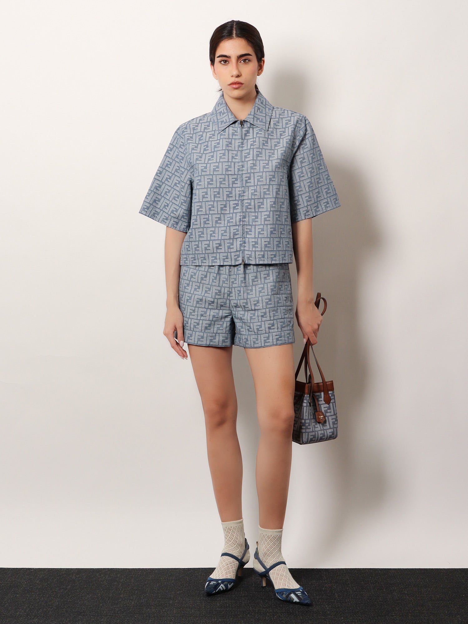 Fendi Ff Cotton And Linen Shirt/jacket