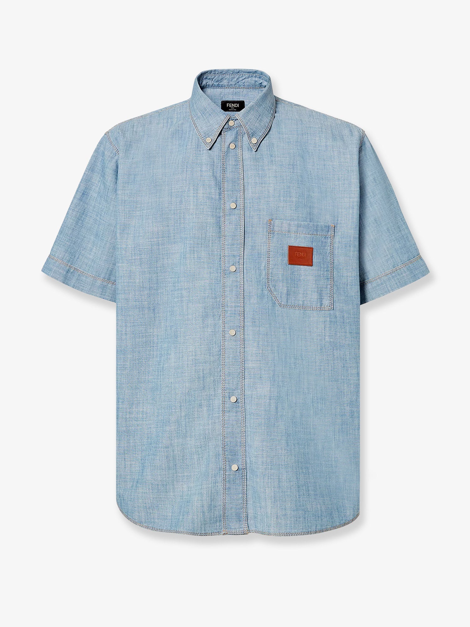 Fendi Cotton Shirt With Denim Effect