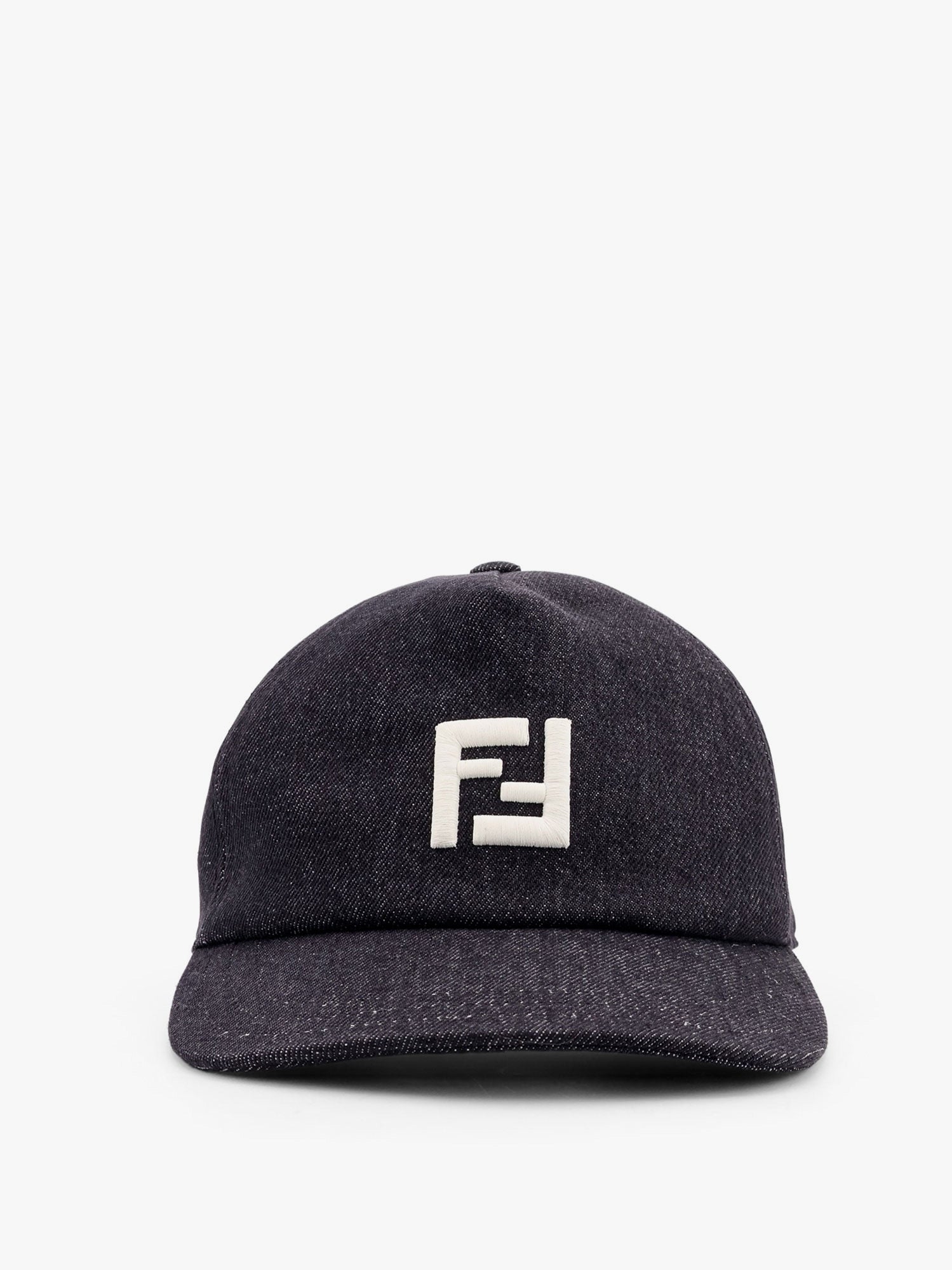 Fendi Denim Baseball Hat With Logo Embroidery
