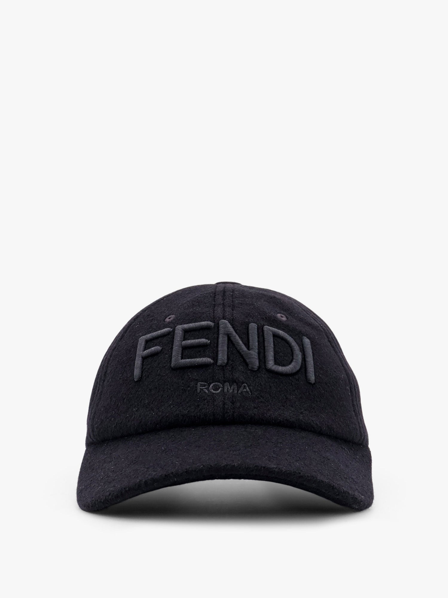 Fendi Wool Blend Baseball Hat With Logo Embroidery