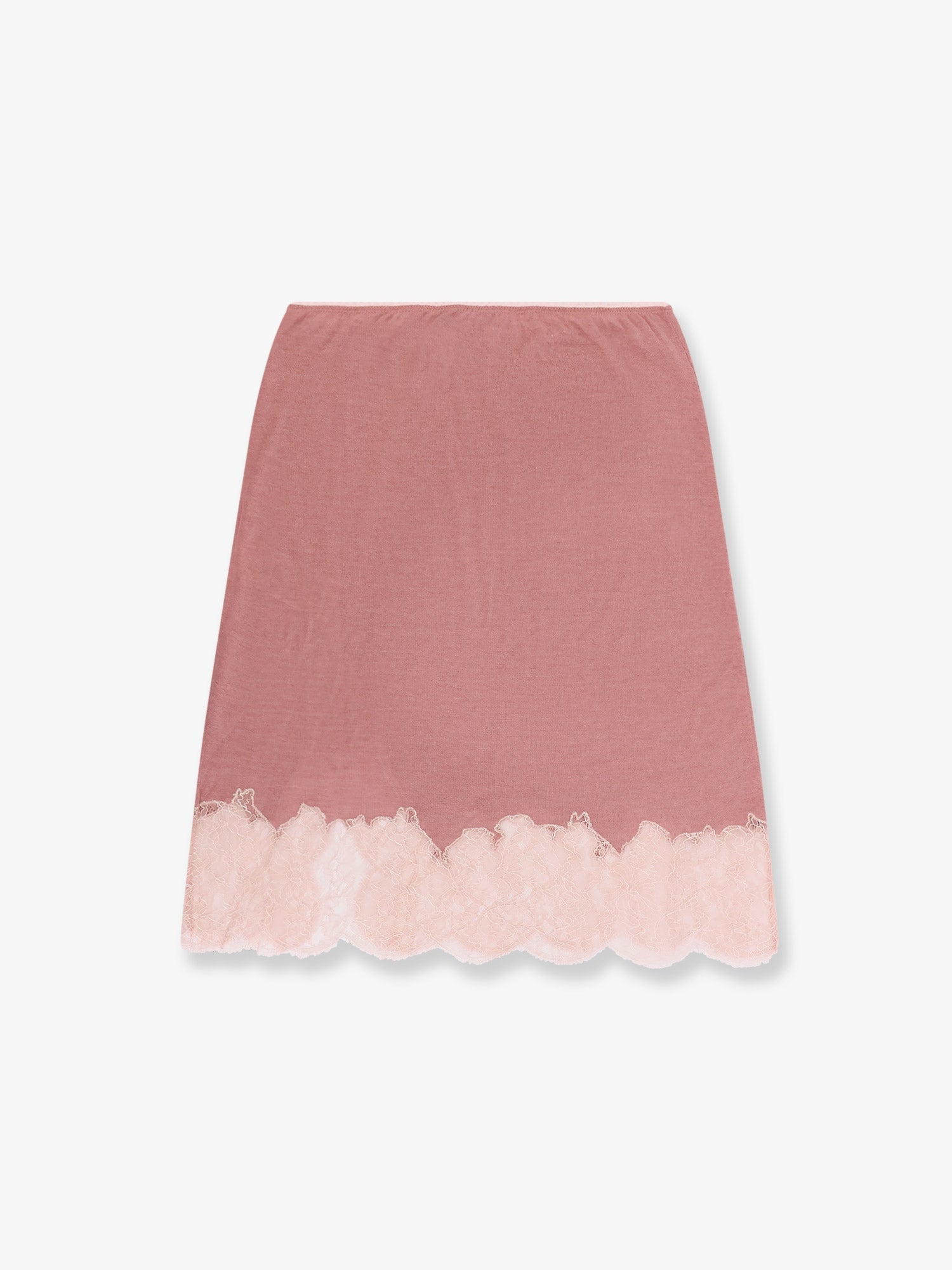 Fendi Cashmere And Silk Skirt With Lace Profiles