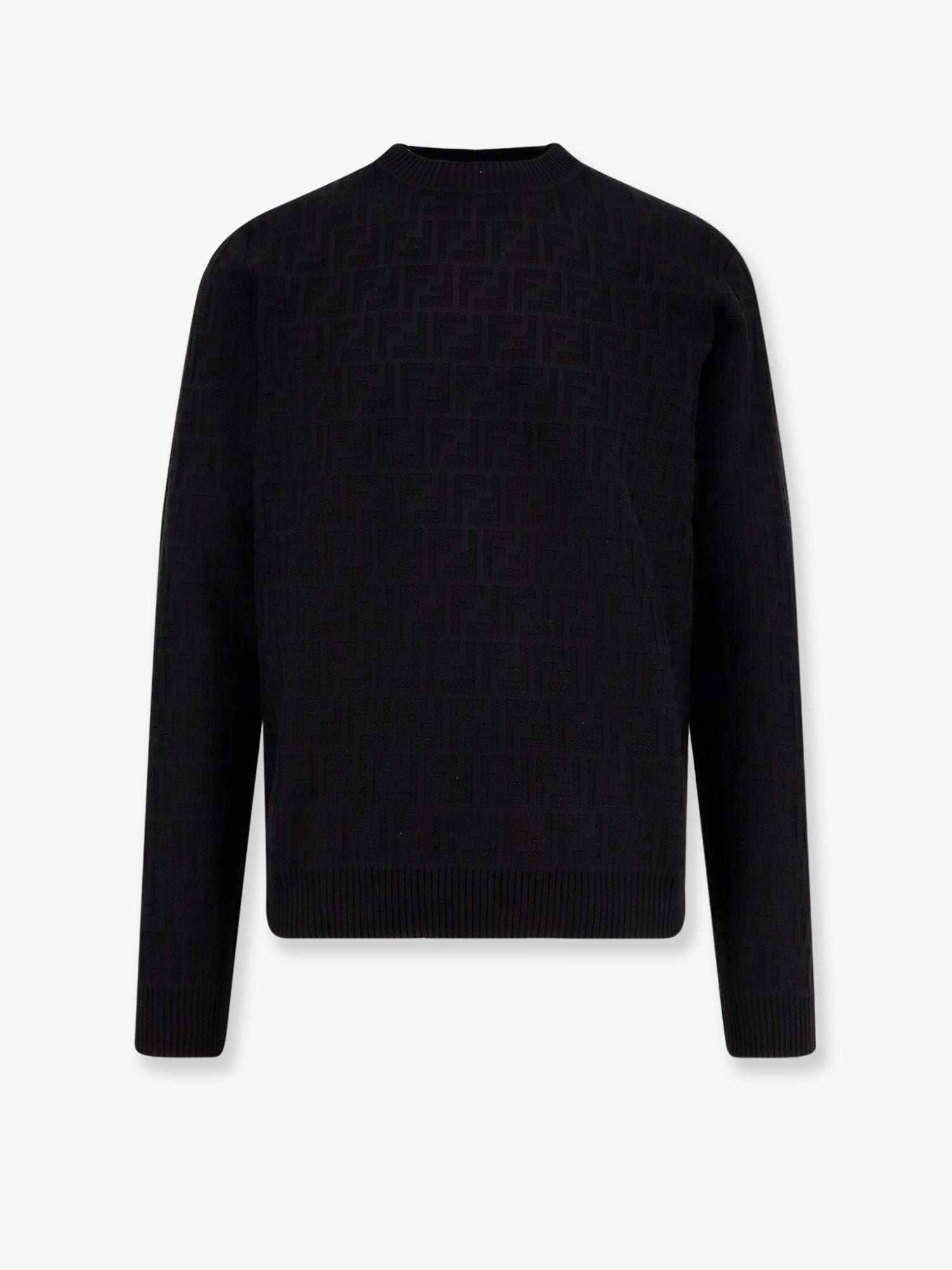 Fendi Cotton Sweater With Ff Jacquard Effect