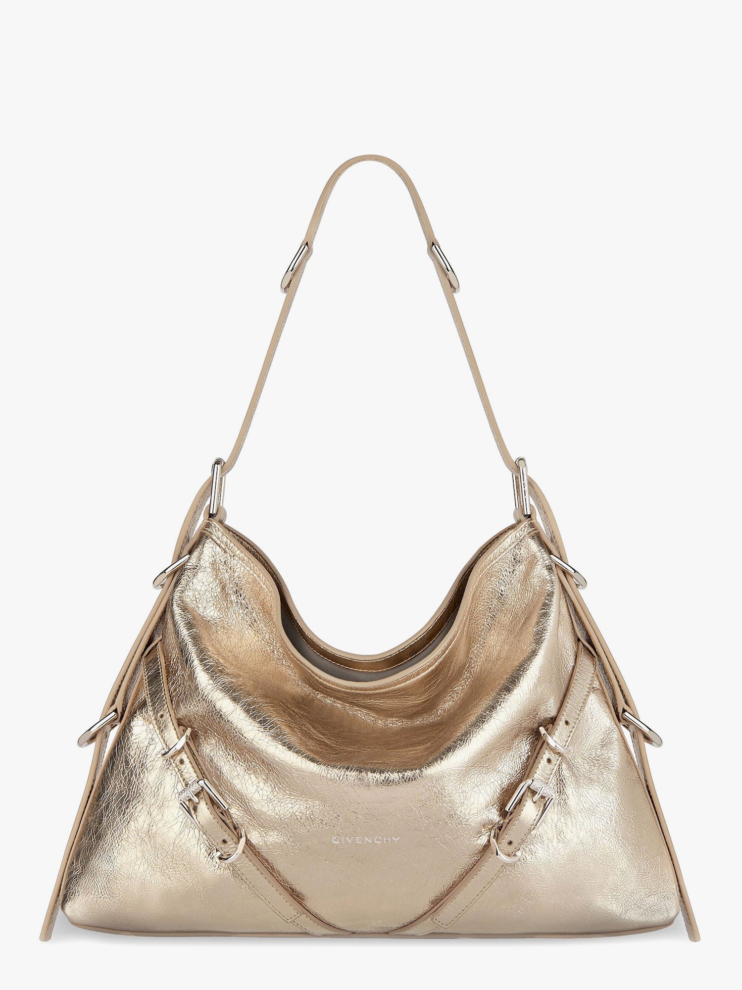 Givenchy Voyou Metallized Leather Shoulder Bag
