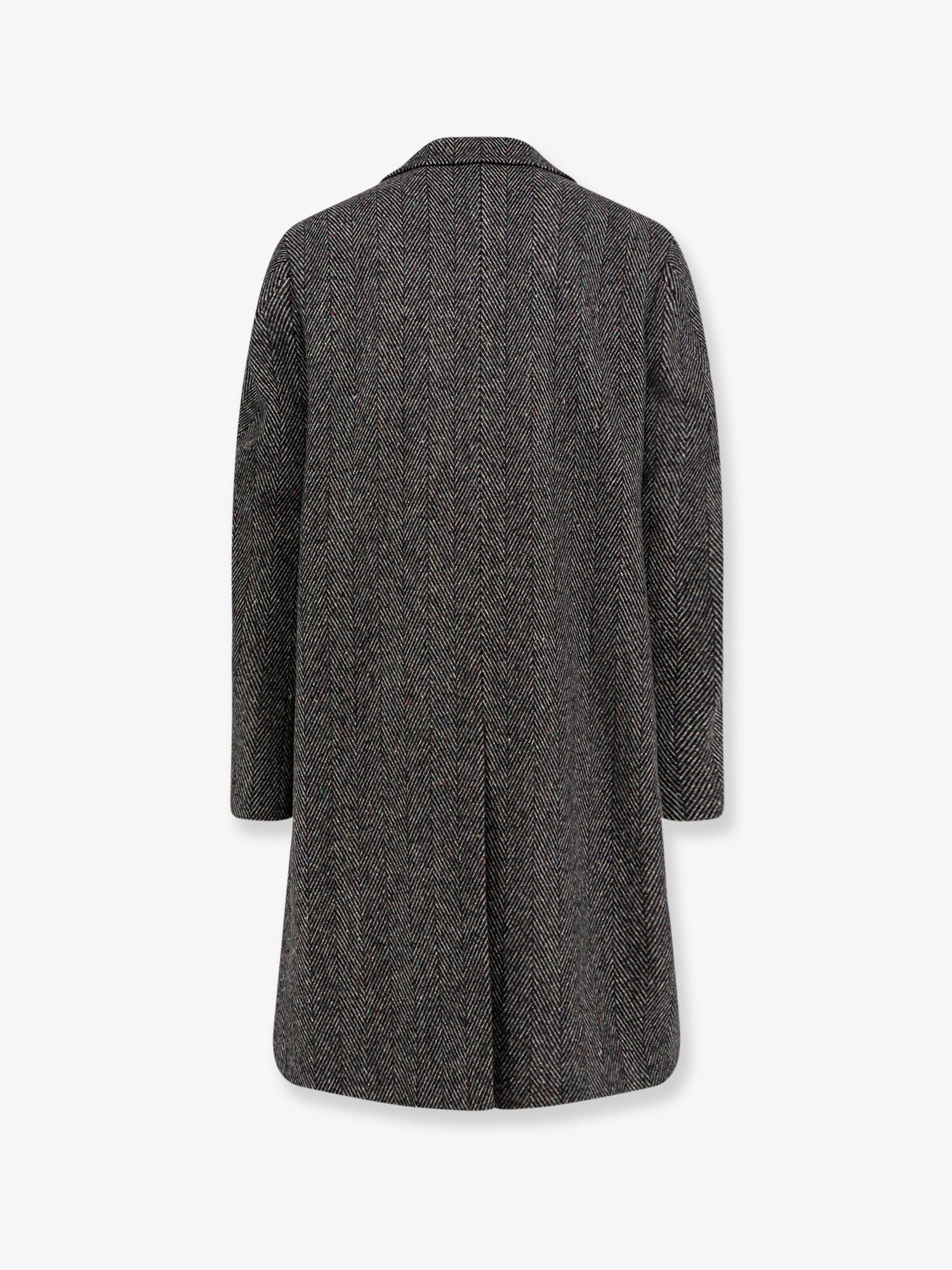 Givenchy Wool Blend Coat With Herringbone Motif