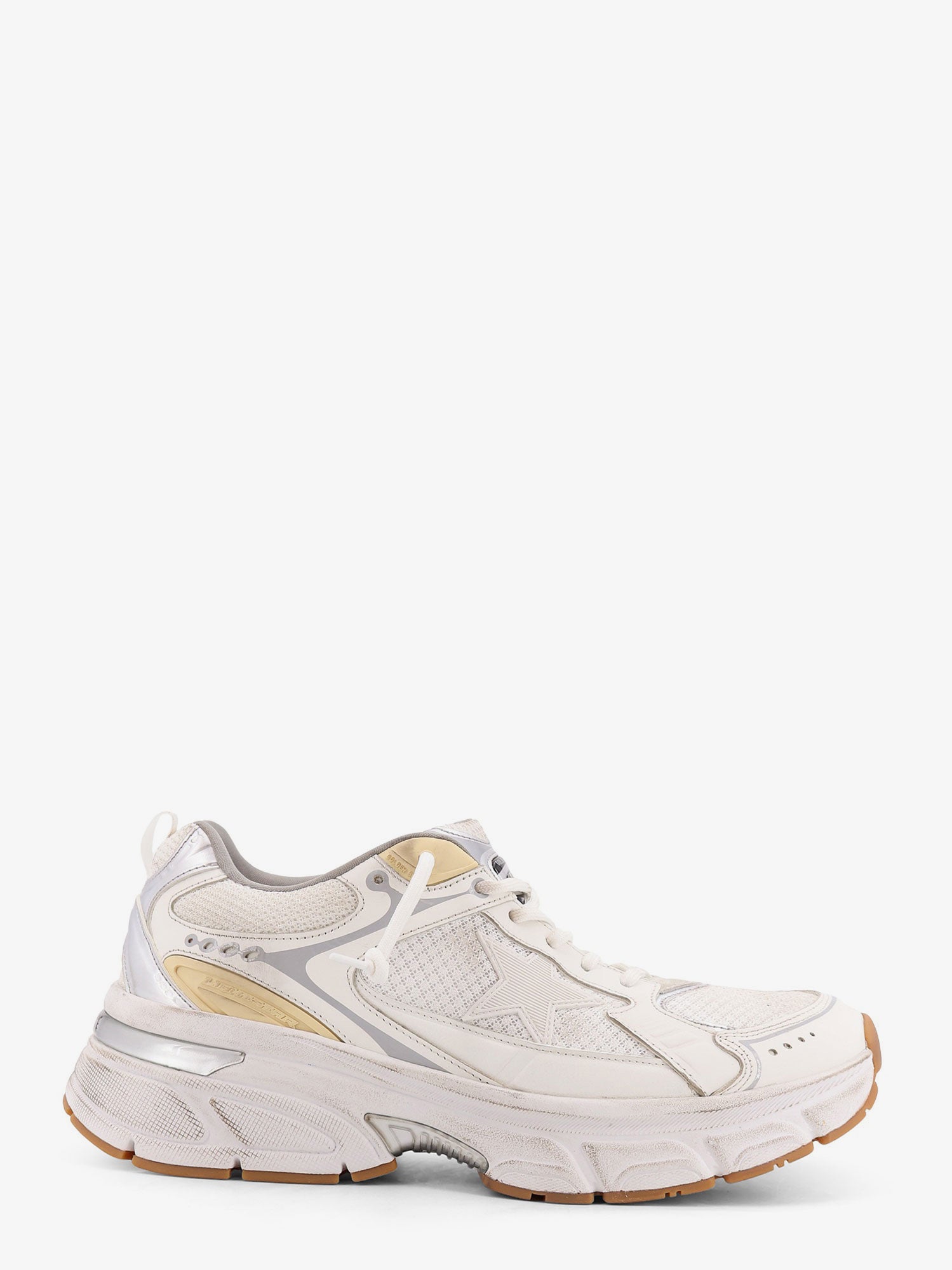 Golden Goose Lightstar Mesh Sneakers With Leather Inserts