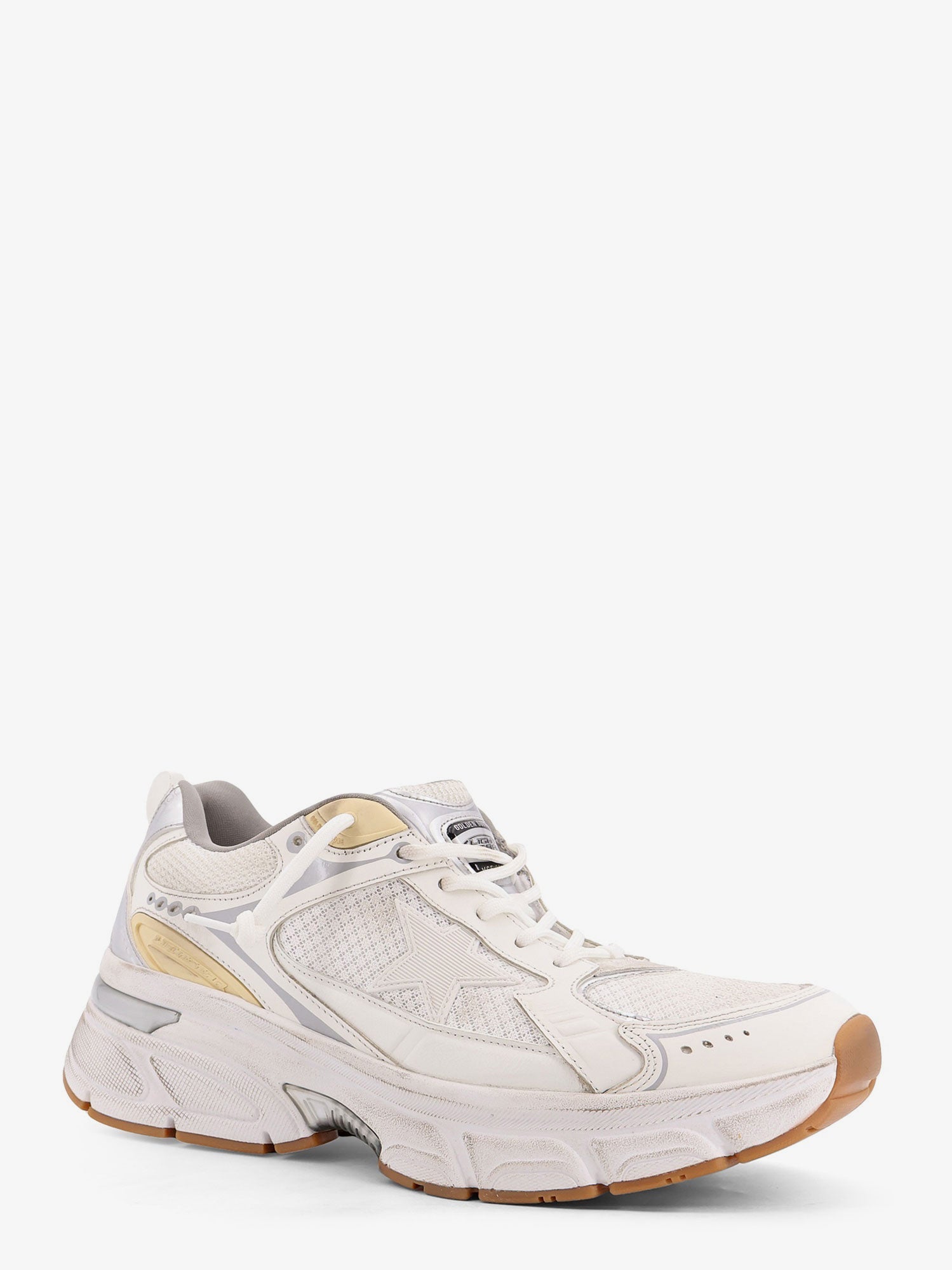 Golden Goose Lightstar Mesh Sneakers With Leather Inserts