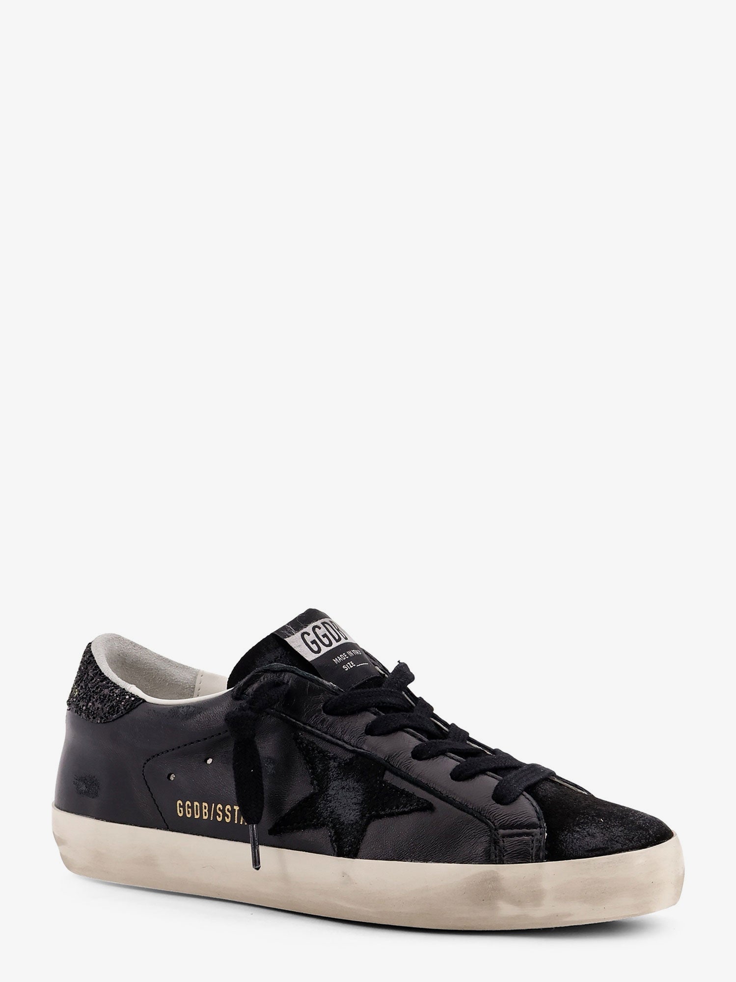 Golden Goose Super-star Classic With List Low-top Sneakers With Suede Inserts And Glittered Detail