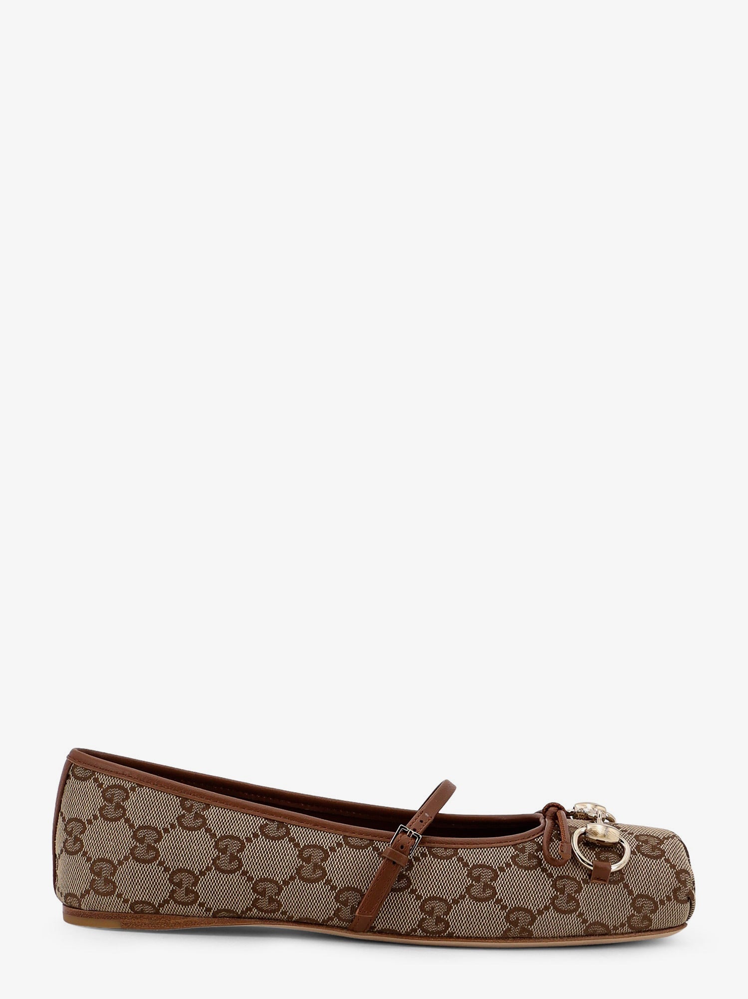 Gucci Gg Fabric Ballerinas With Metal Horsebit