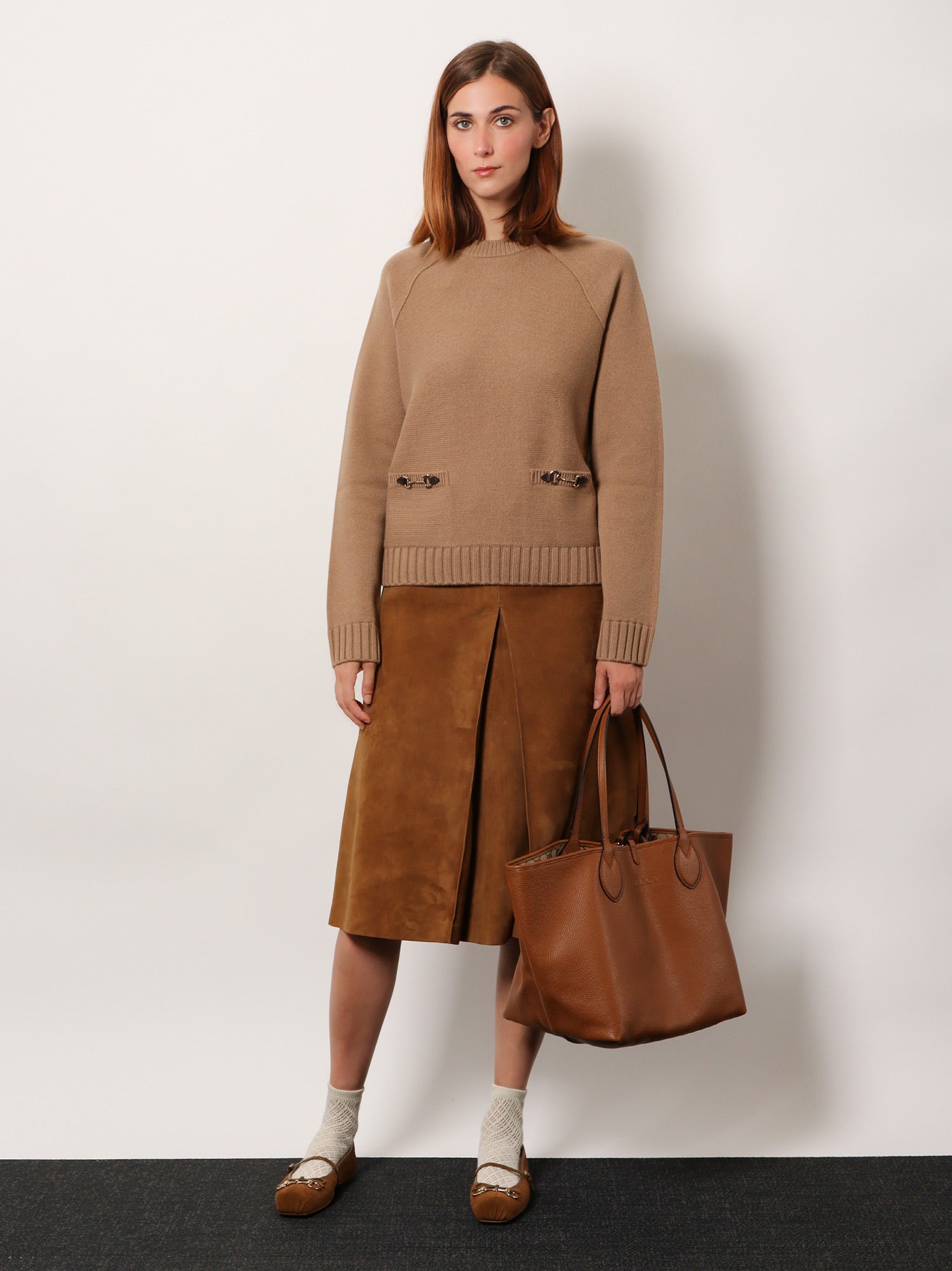 Gucci Suede Skirt With Horsebit Detail