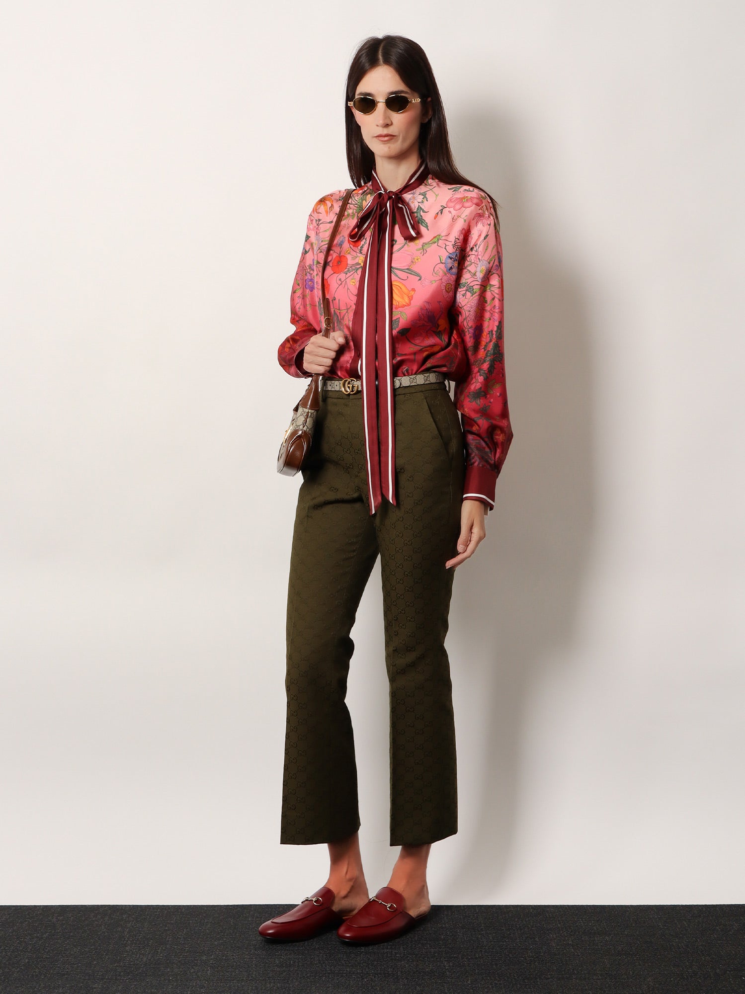Gucci Silk Shirt With Gucci Flora Print