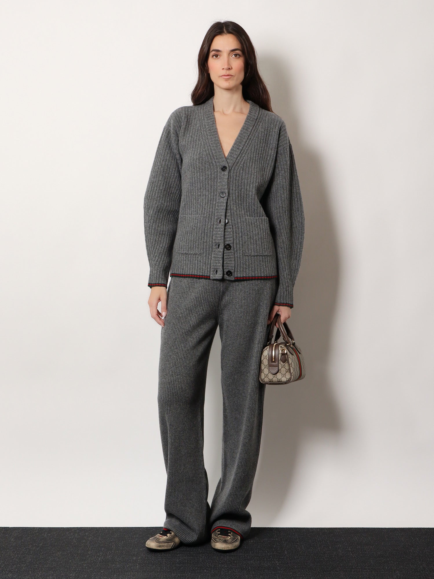 Gucci Ribbed Wool Cardigan