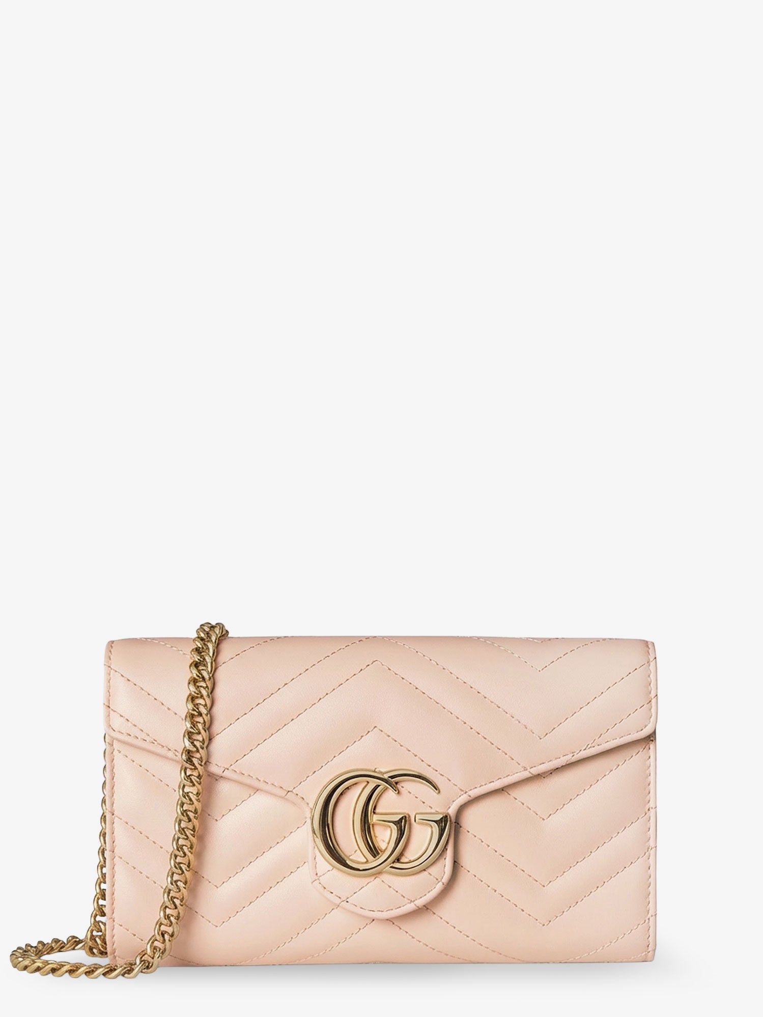 Gucci Quilted Leather Crossbody Bag With Metal Gg Logo