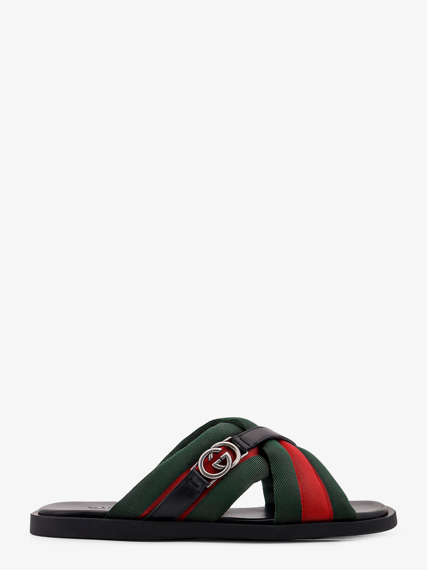 Gucci Sandals With Web Detail And Gg Incrocio