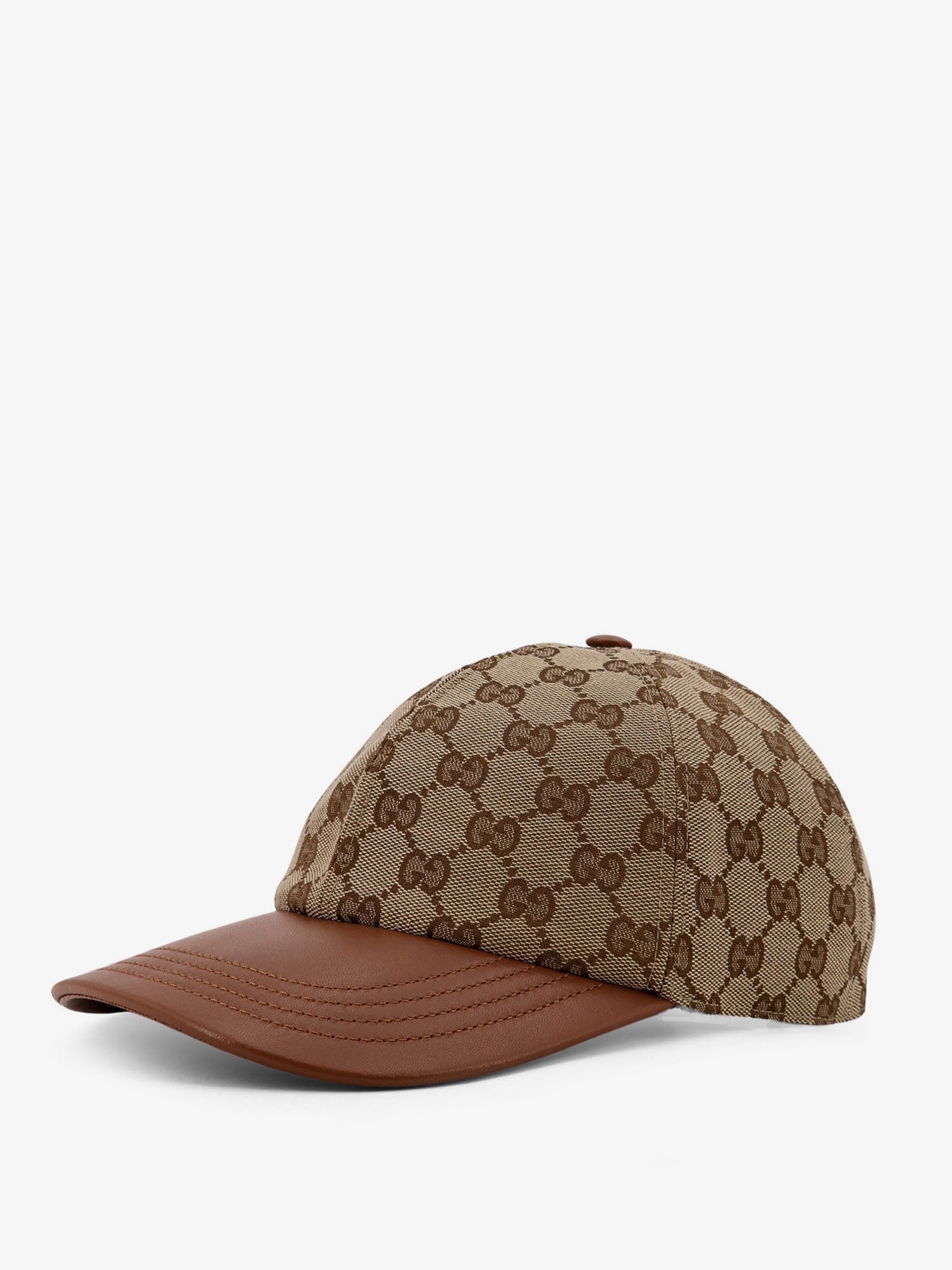 Gucci Gg Supreme Fabric And Leathr Hat