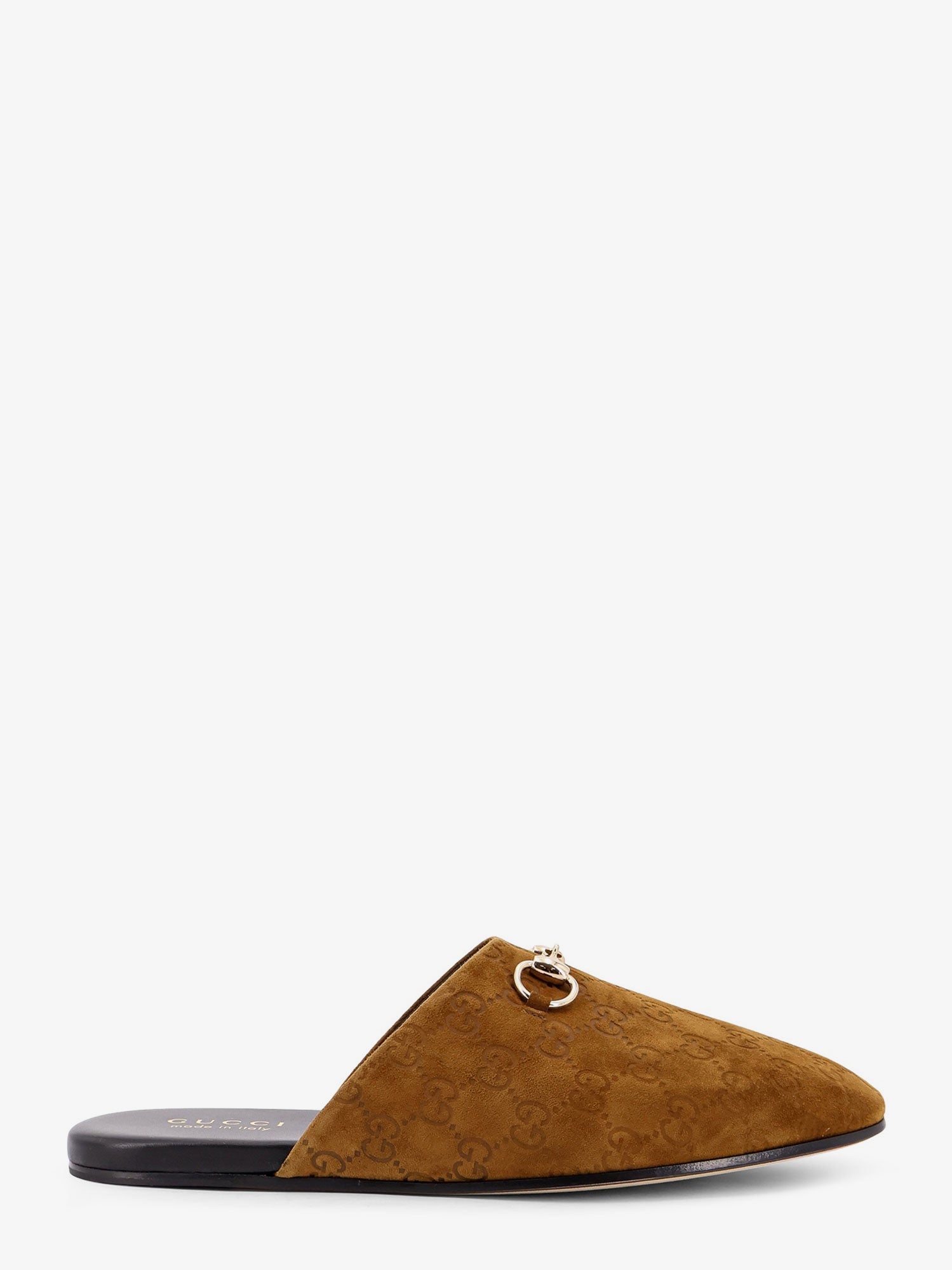 Gucci Suede Sabot With Horsebit Detail