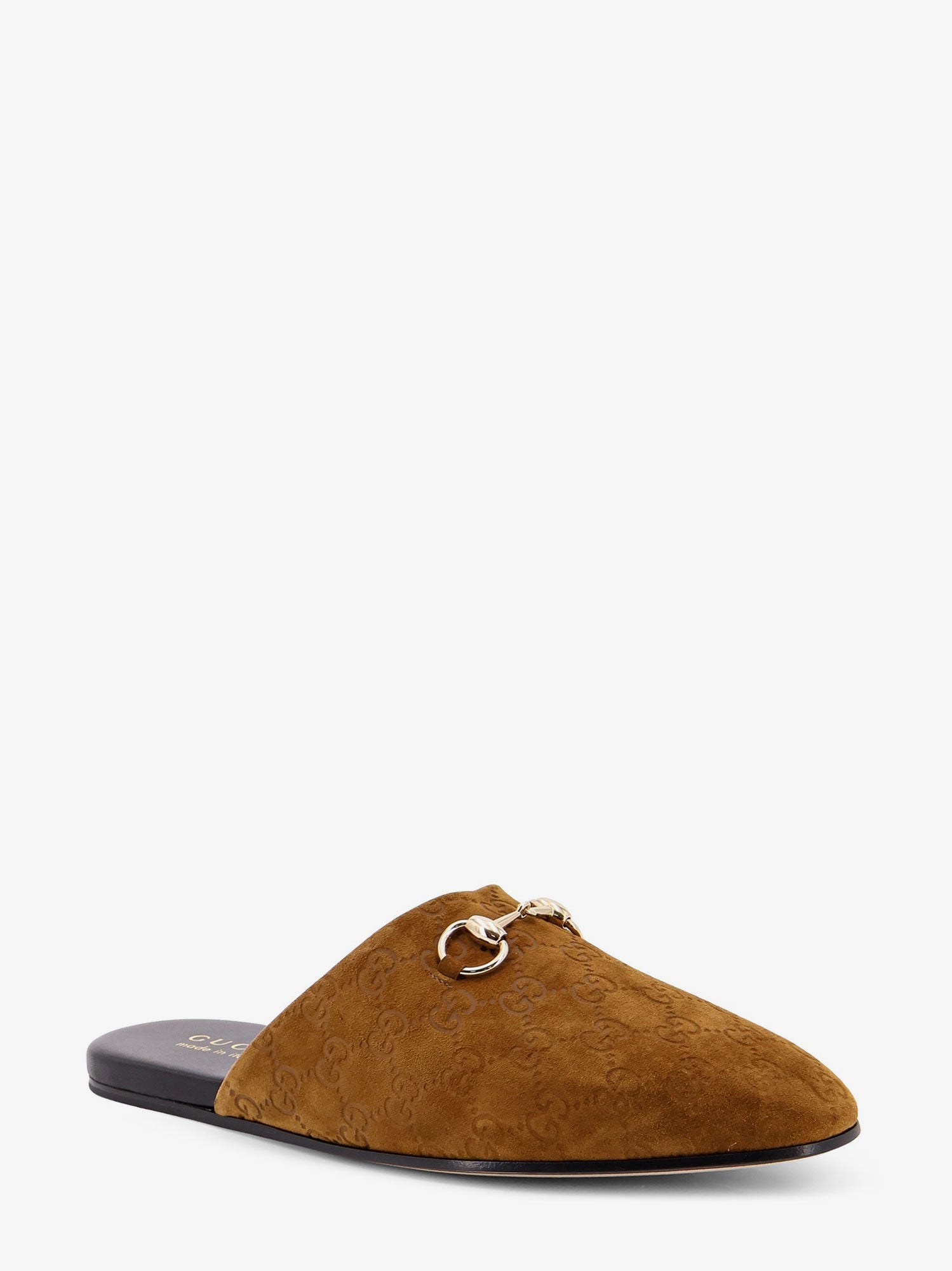 Gucci Suede Sabot With Horsebit Detail