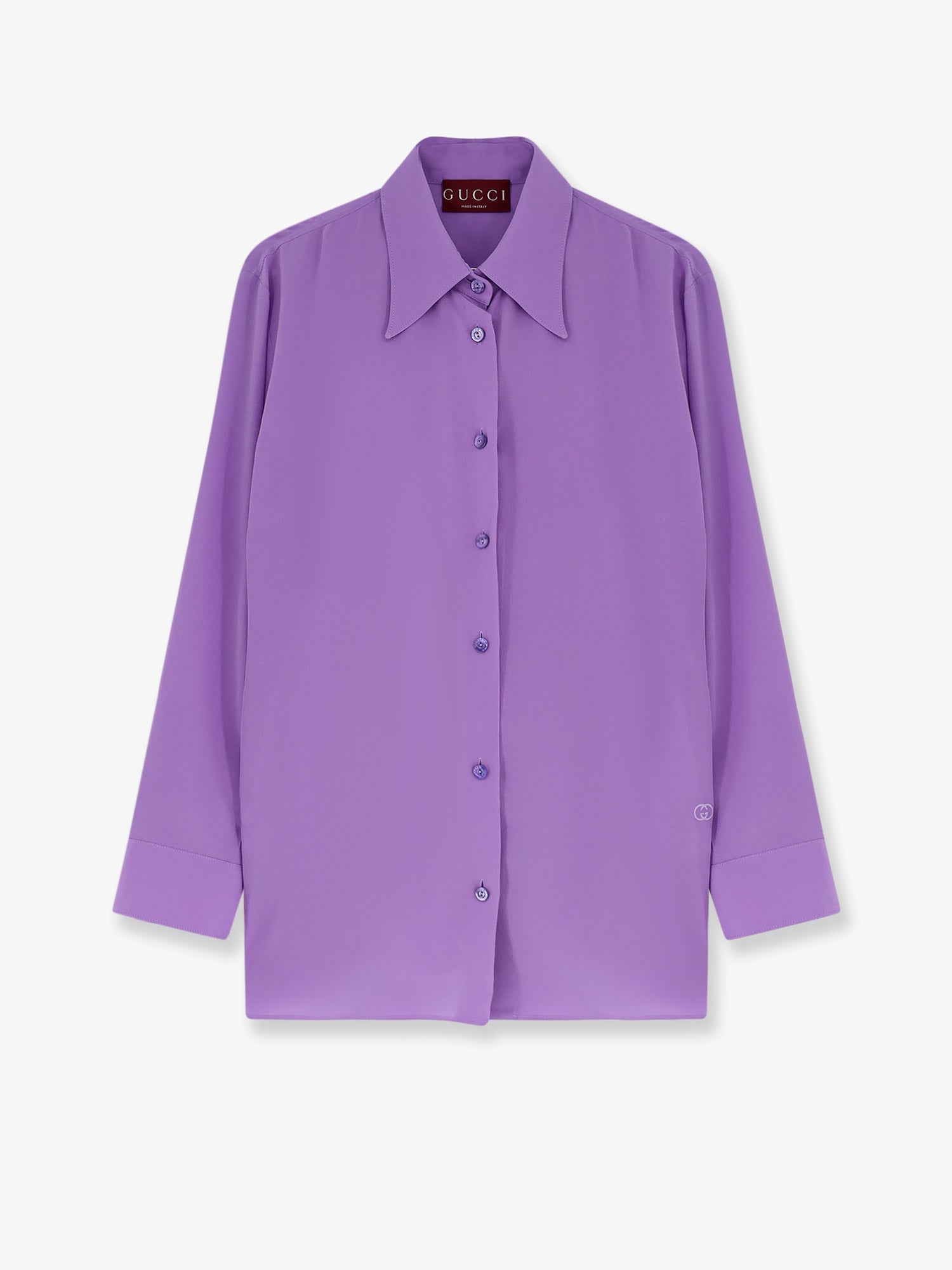 Gucci Silk Shirt With Gg Embroidery