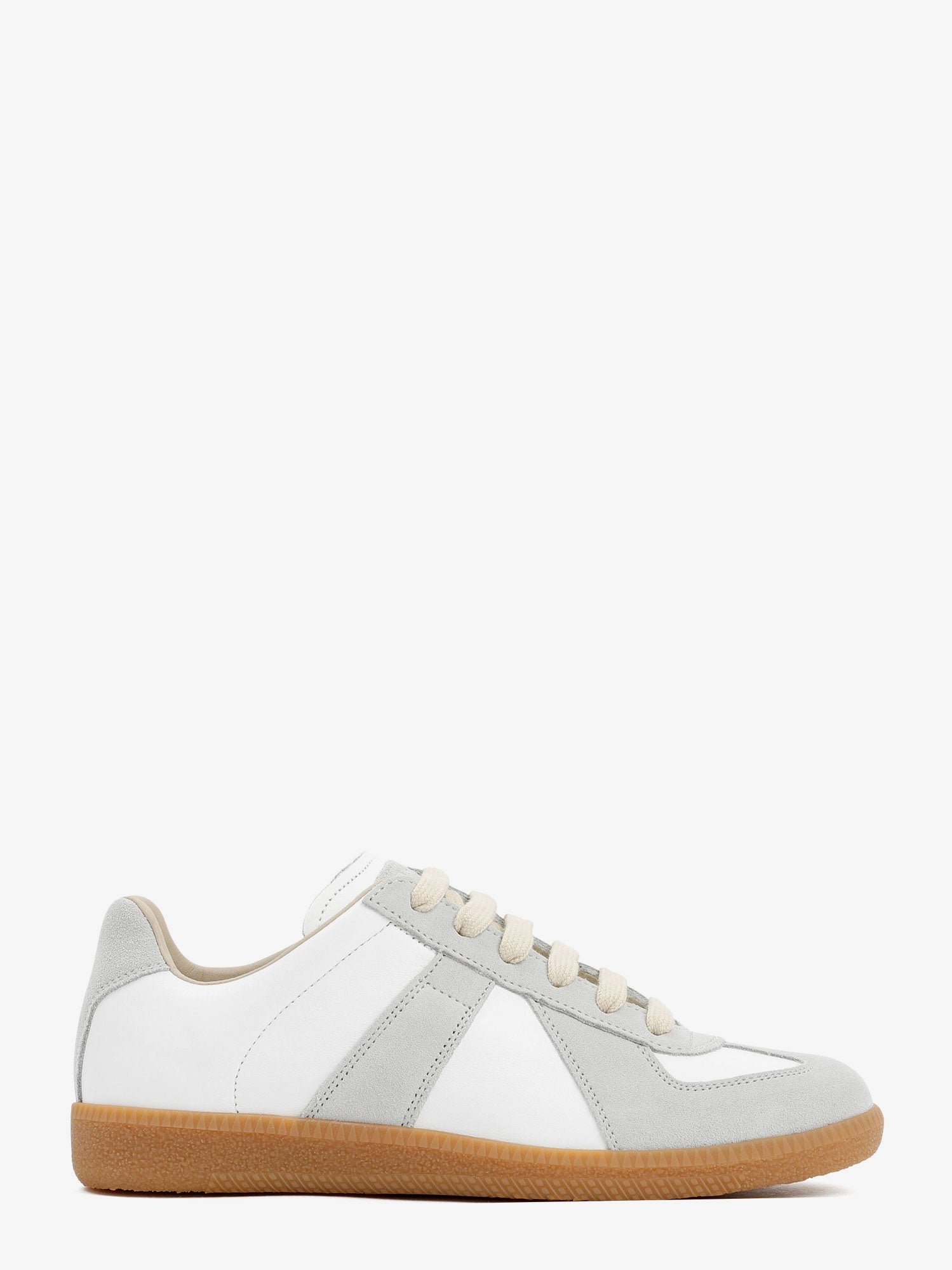 Maison Margiela Replica Low-top Leather Sneakers With Suede Inserts