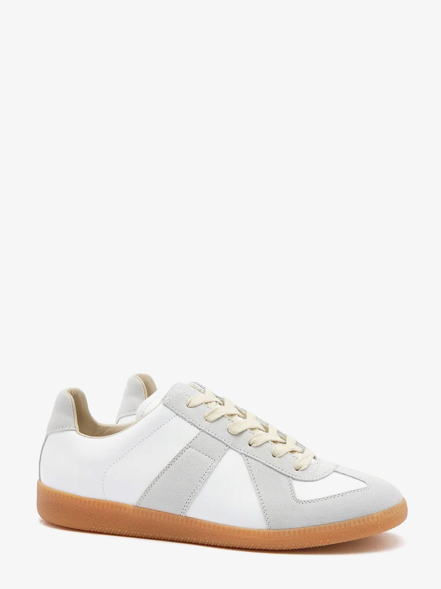 Maison Margiela Replica Low-top Leather Sneakers With Suede Inserts
