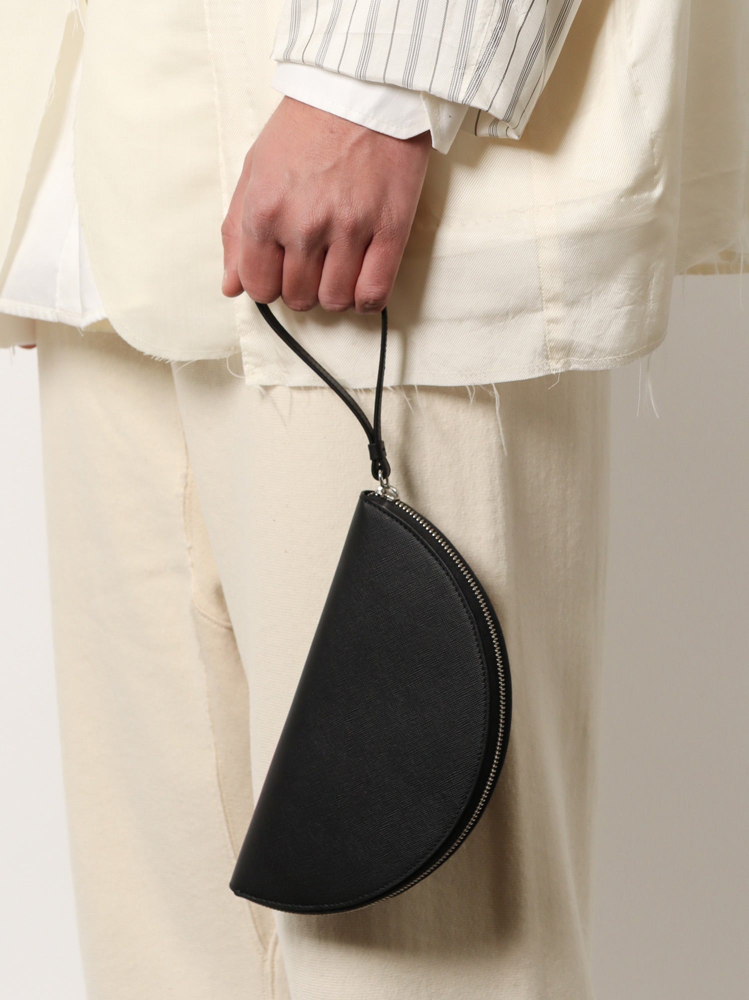 Maison Margiela Leather Pochette With Iconic Four Stitched Detail