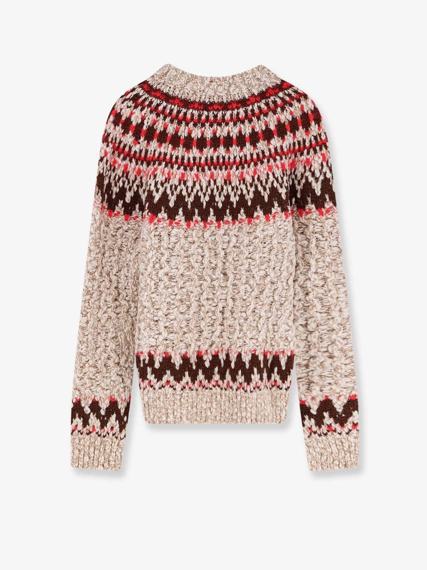 Moncler Grenoble Jacquard Wool Blend Sweater With Geometric Pattern