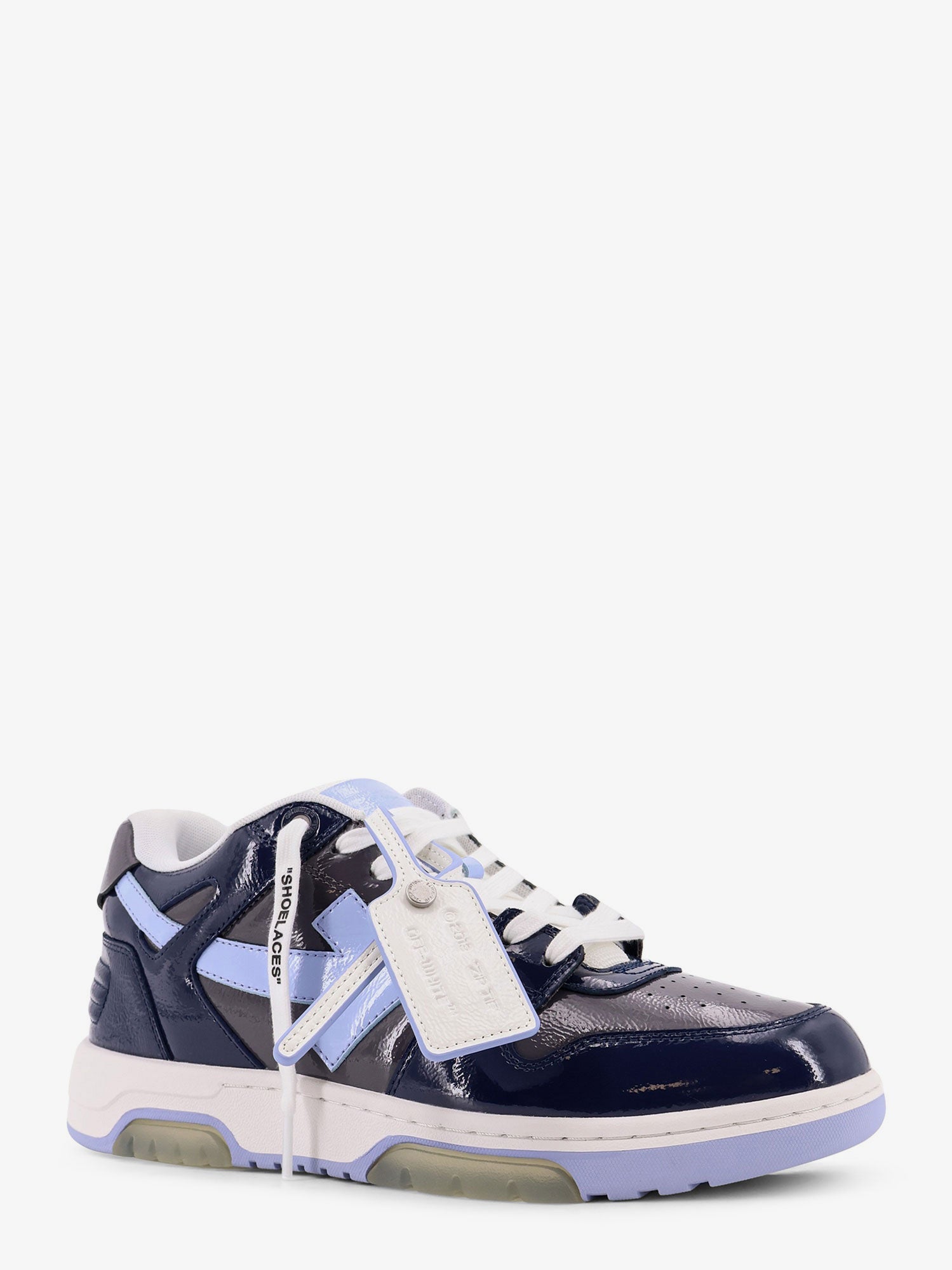 Off-White Ooo Patent Lea Low-top Patent Leather Sneakers
