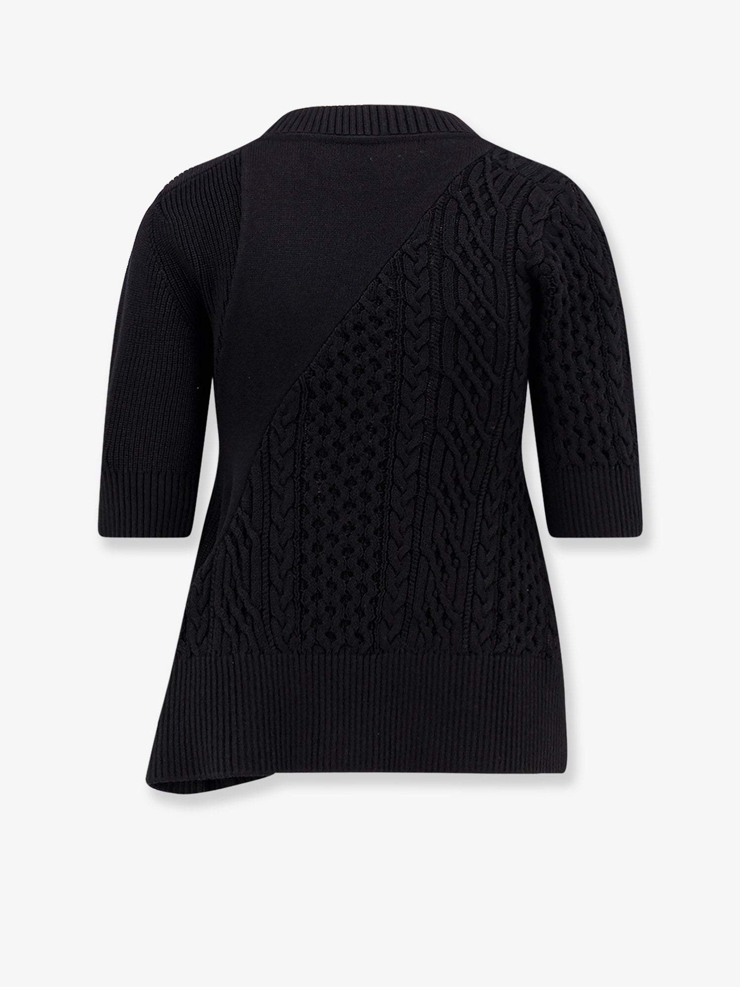 Sacai Cotton Blend Asymmetrical Sweater