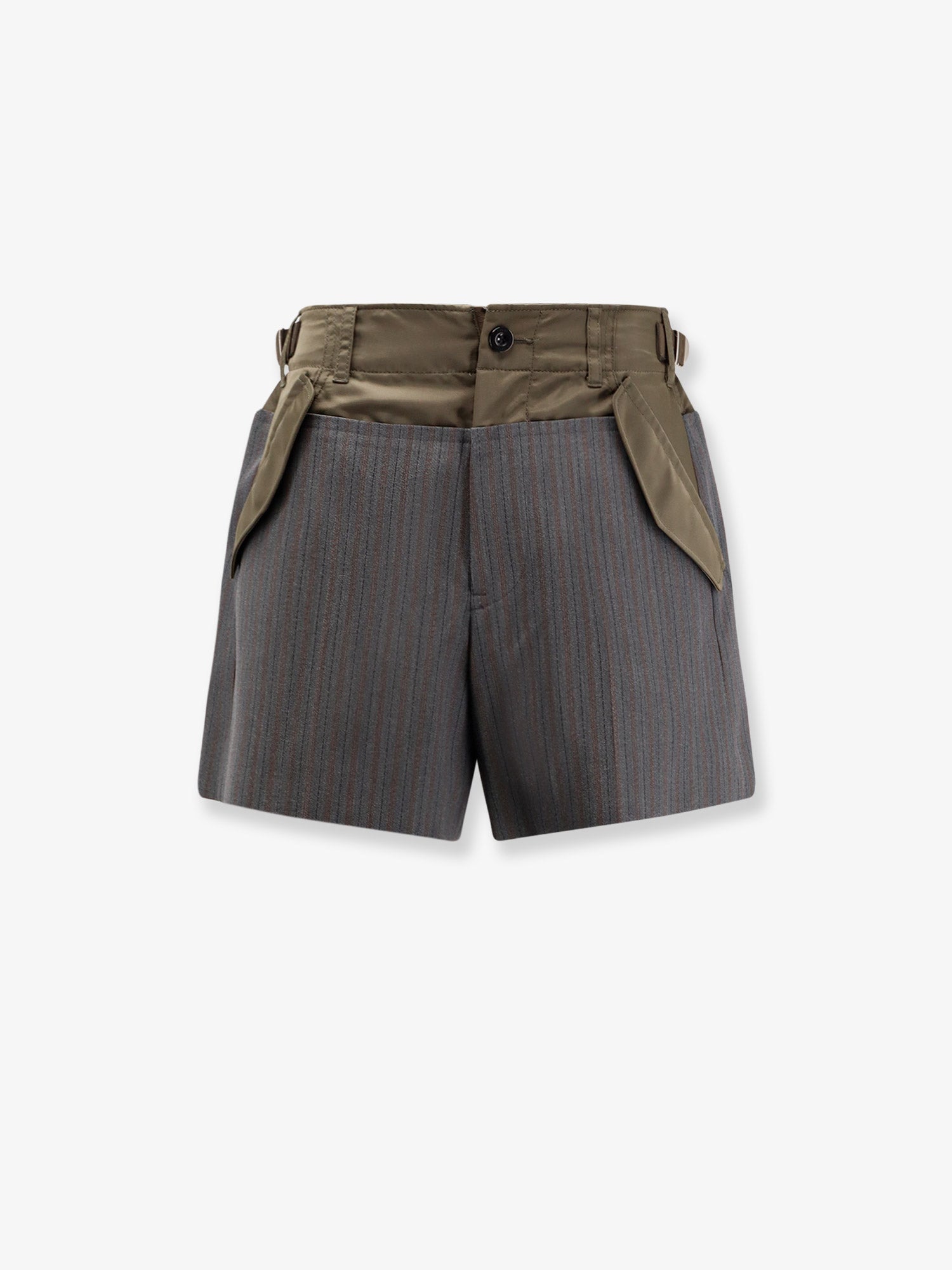 Sacai Wool Shorts With Nylon Details