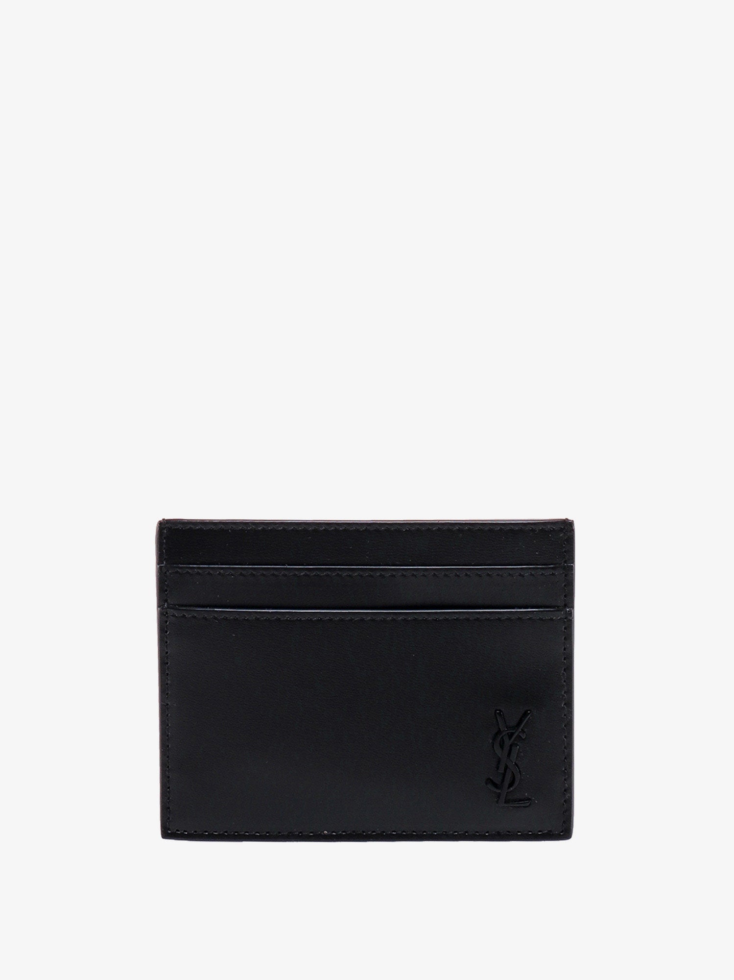Saint Laurent Leather Card Holder With Frontal Monogram