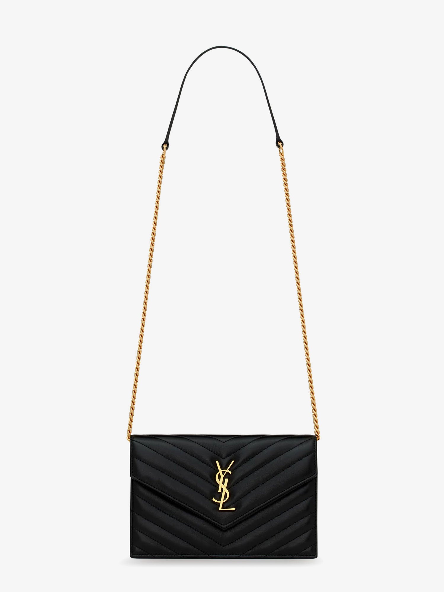 Saint Laurent Envelope Matelassé Lather Shoulder Bag