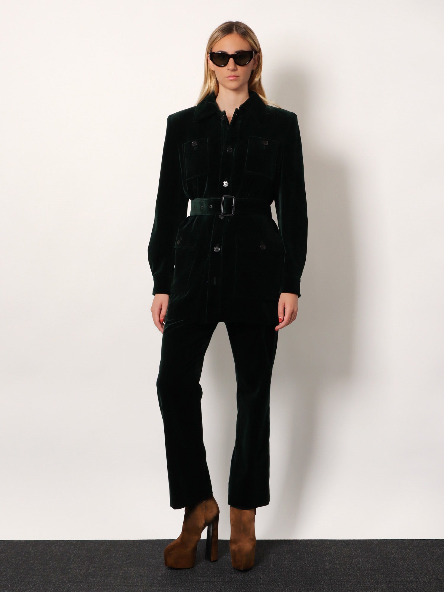 Saint Laurent Sahariana Velvet Blazer