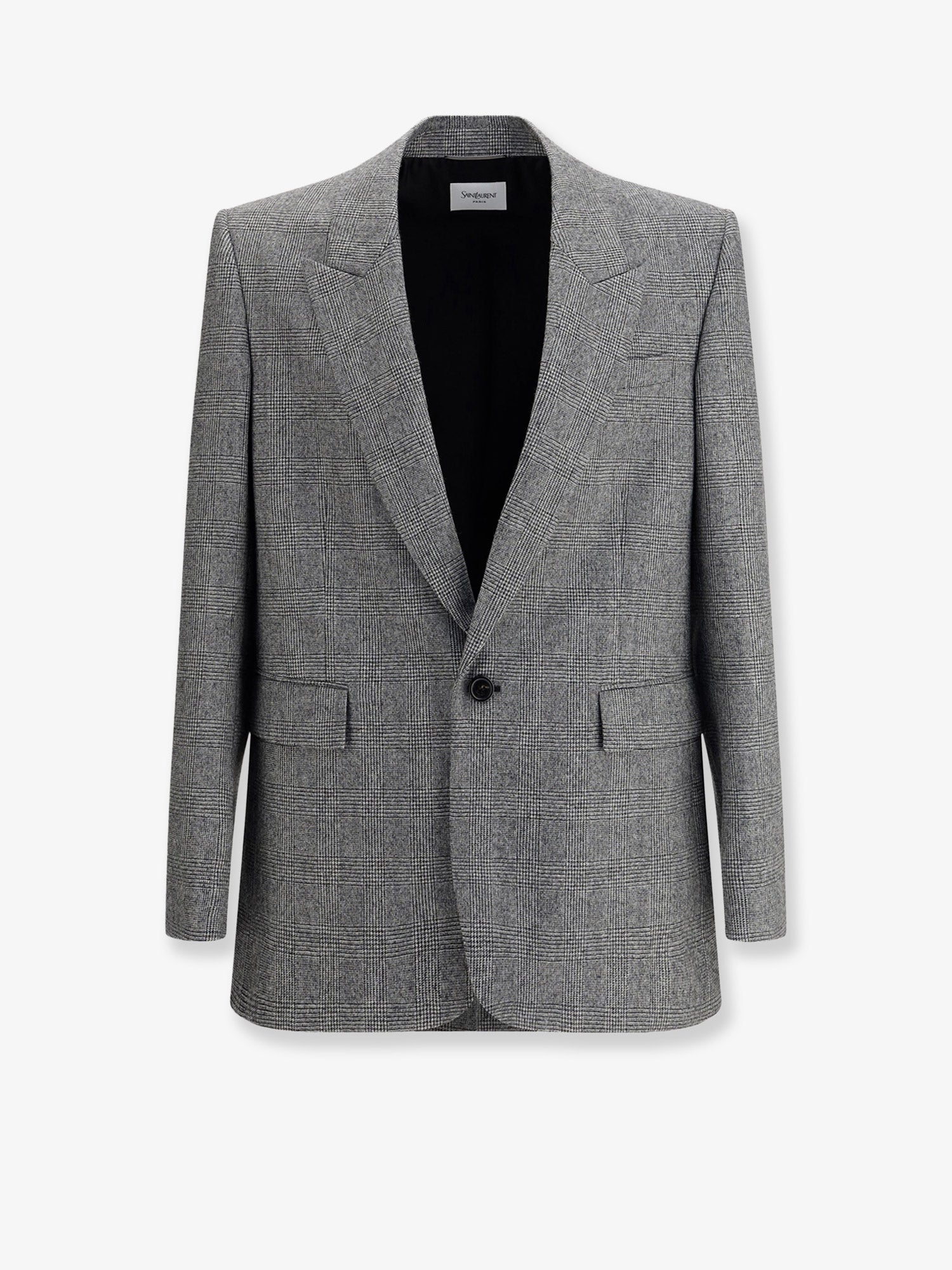 Saint Laurent Prince Of Wales Wool Blazer