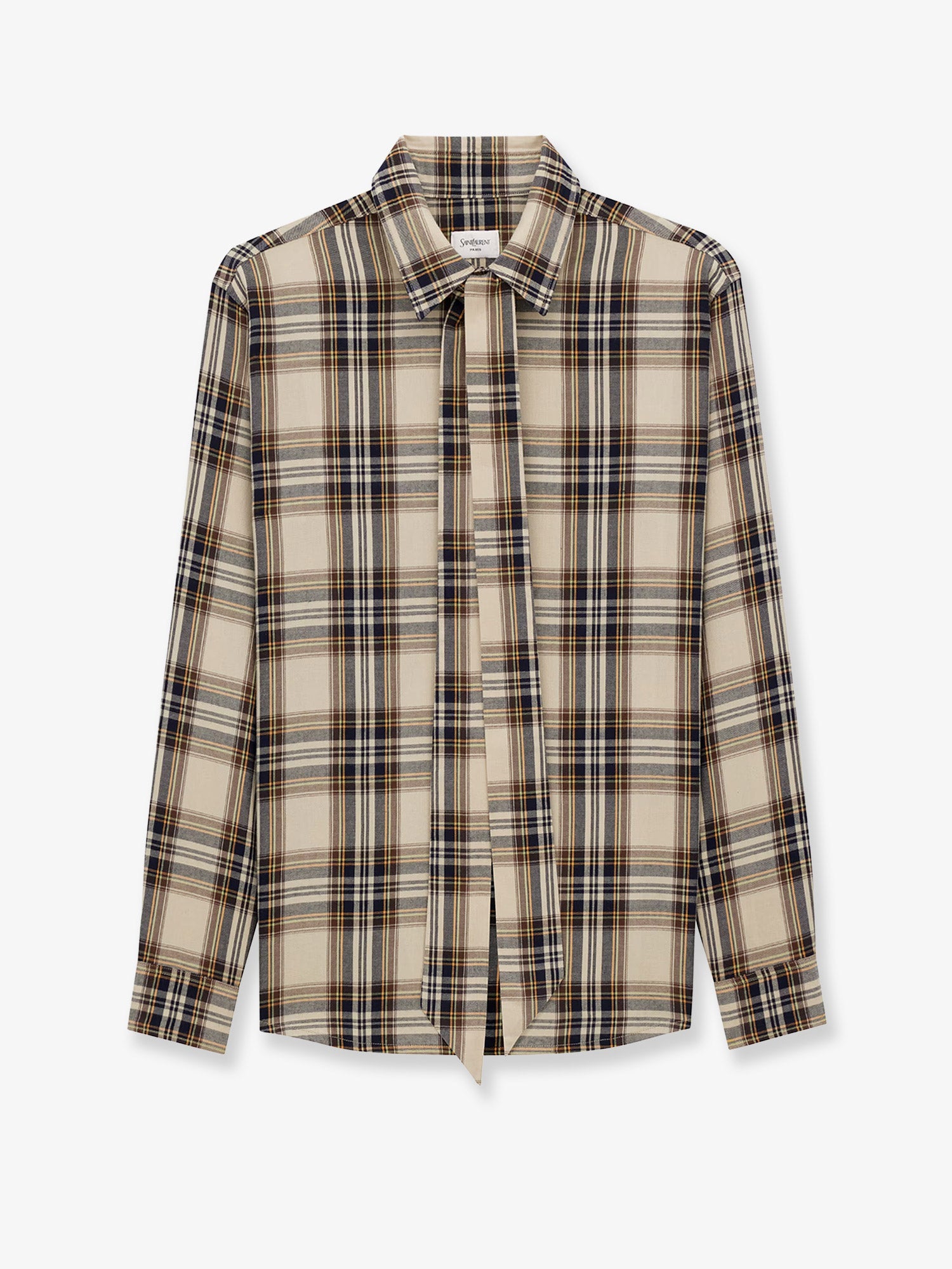 Saint Laurent Cotton Tartan Lavallière Shirt