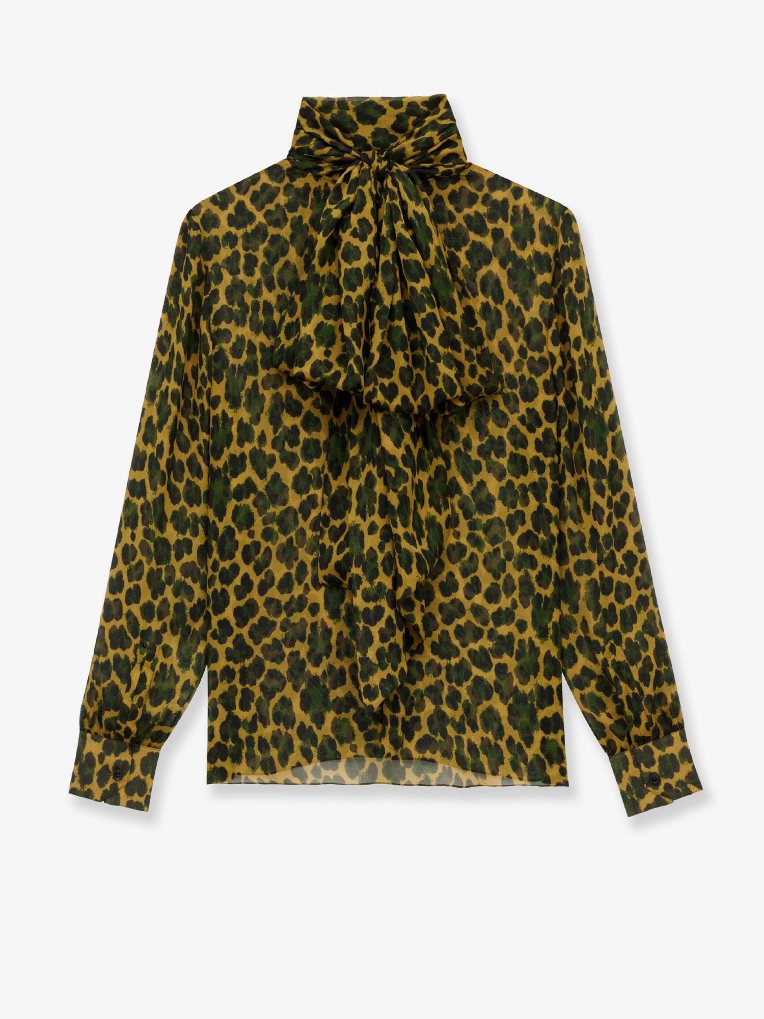 Saint Laurent Silk Shirt With Lavallière Neckline