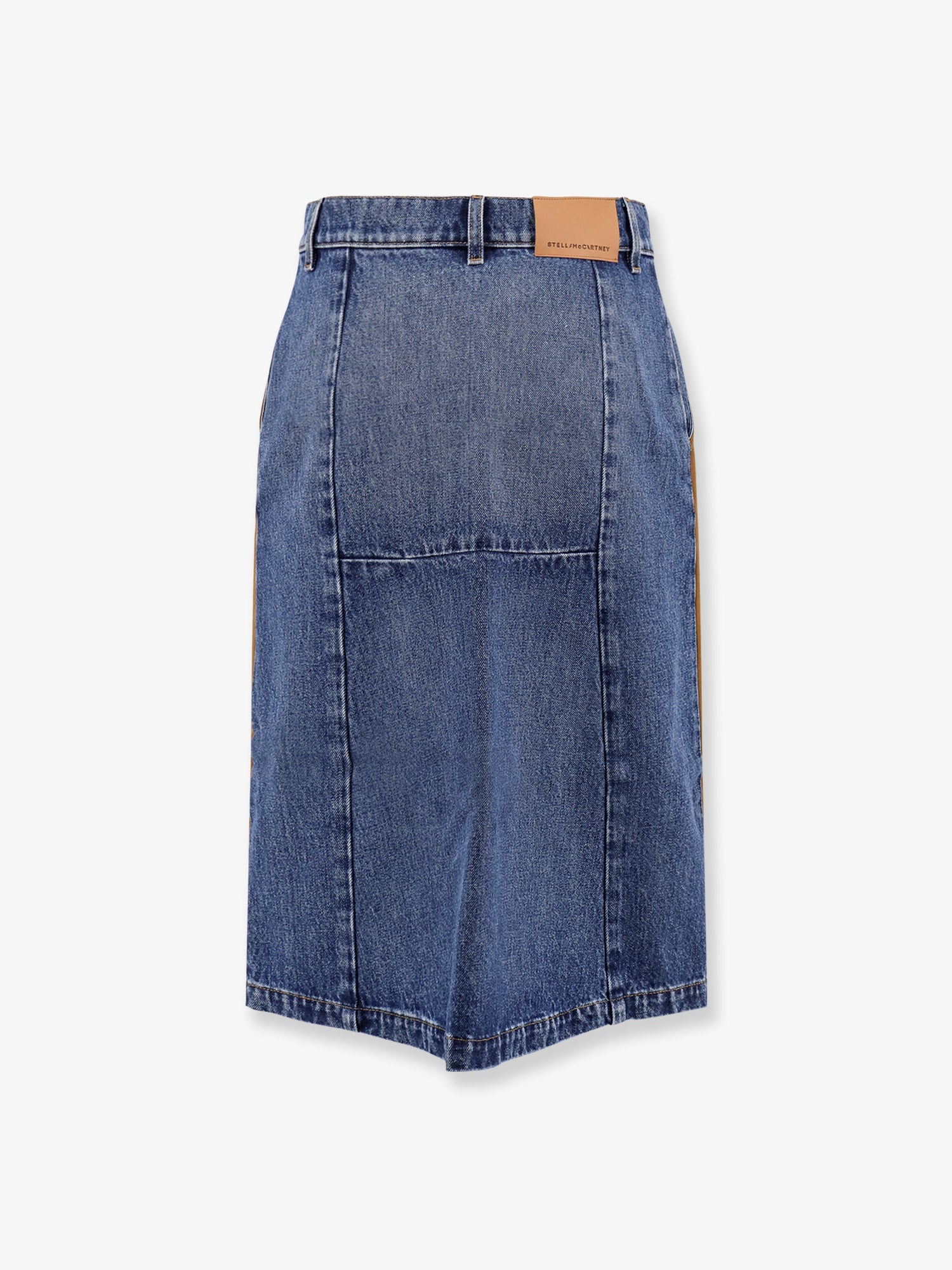 Stella Mccartney Denim Skirt With Suede Inserts