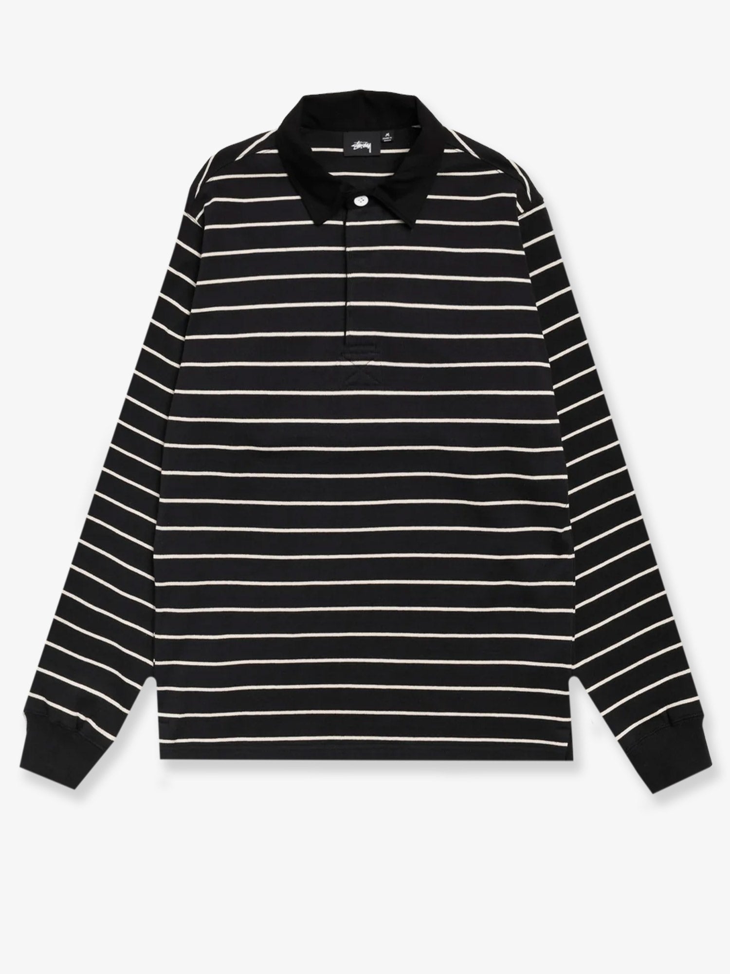 Stüssy Pin Striped Rugby Cotton Polo Shirt