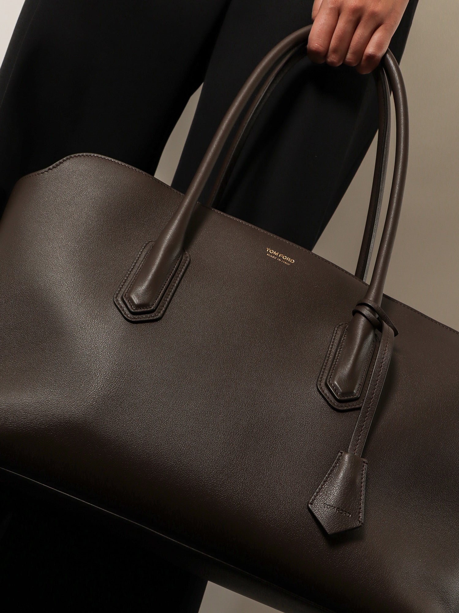 Tom Ford Leather Shoulder Bag With Logo
