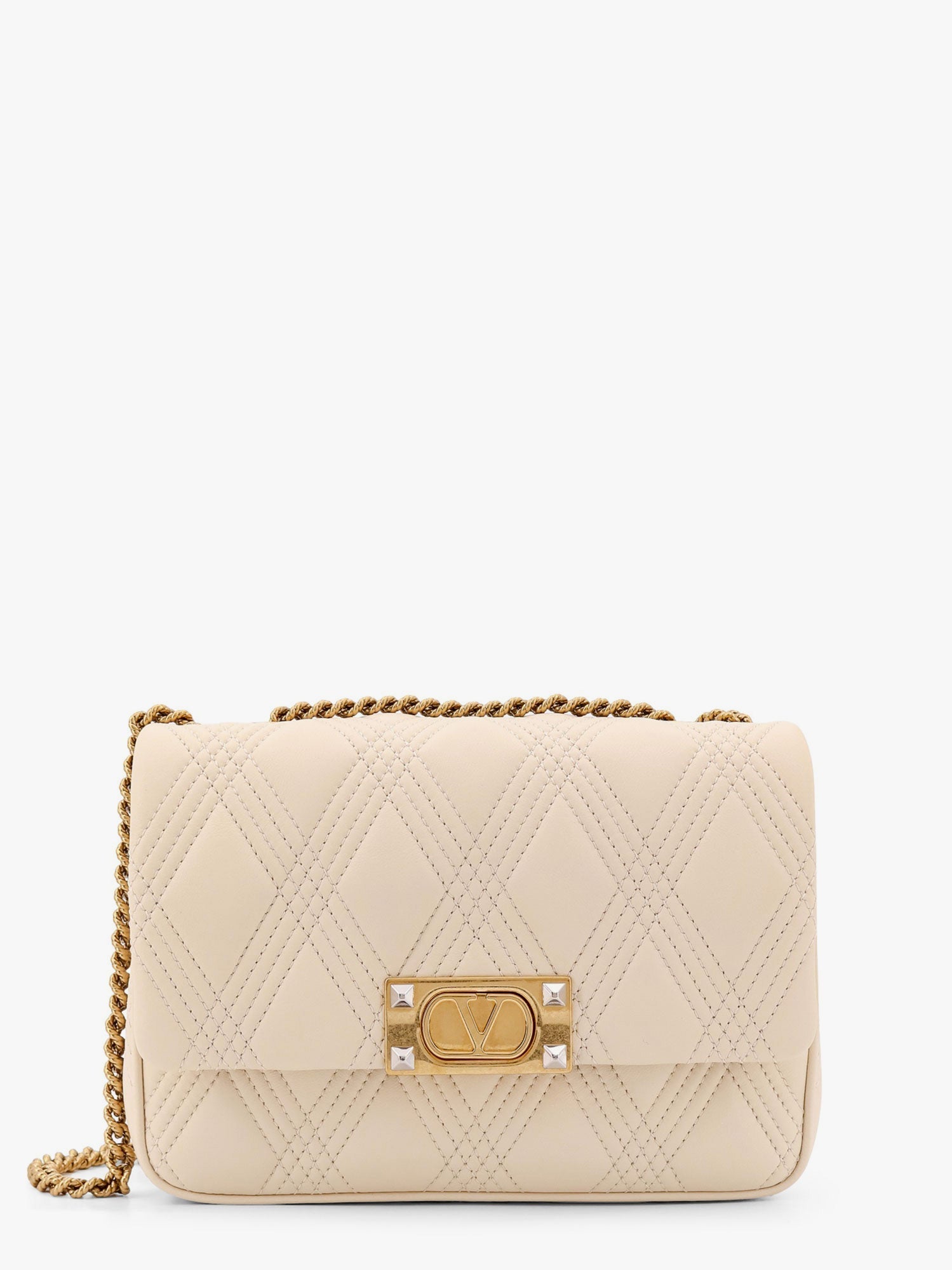 Valentino Valentino Garavani Quiltie 67 Leather Medium Shoulder Bag With Chain