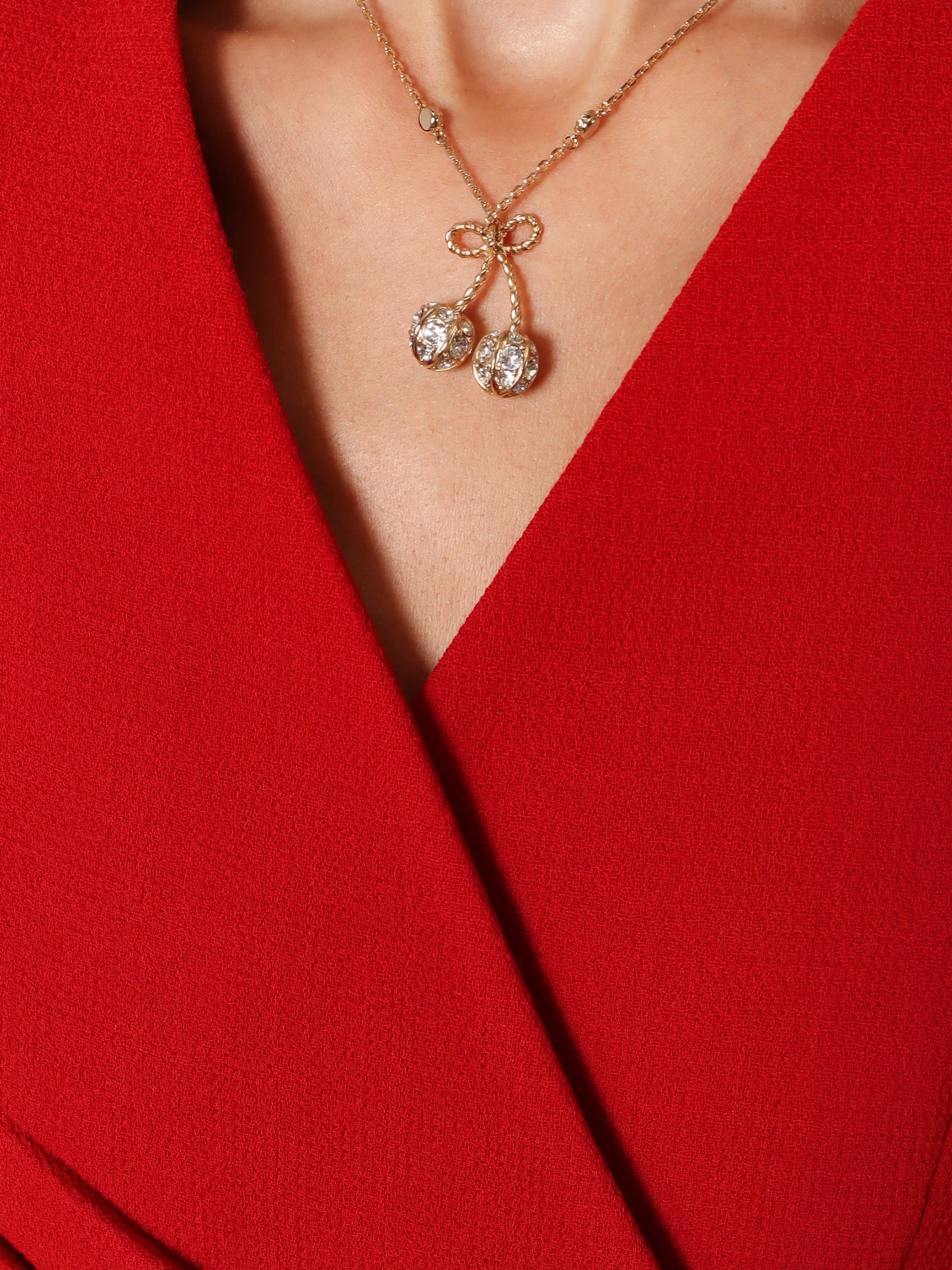 Valentino Cherrifyc Metal Necklace With Swarovski Crystals