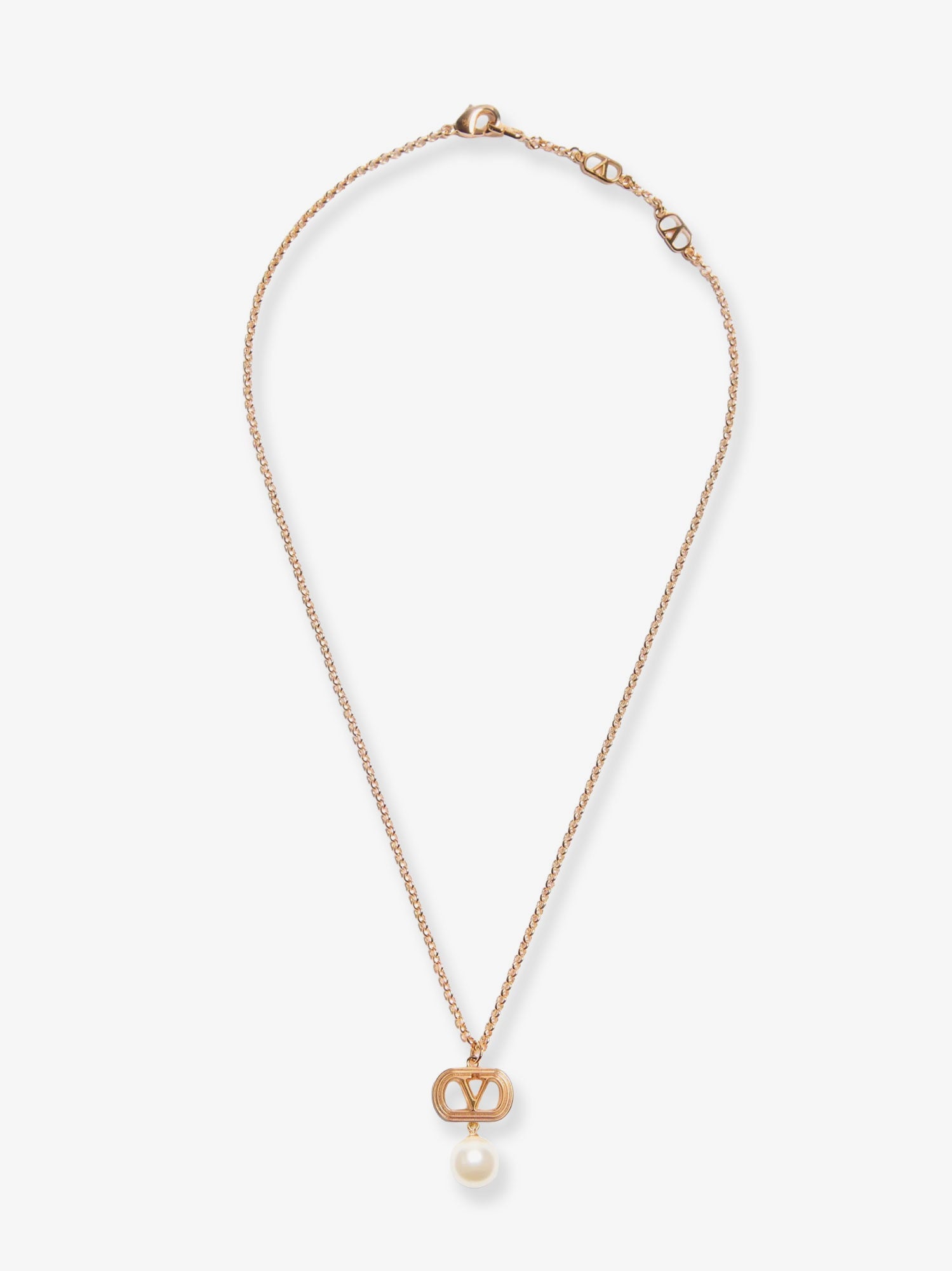 Valentino Ovalette Metal Necklace