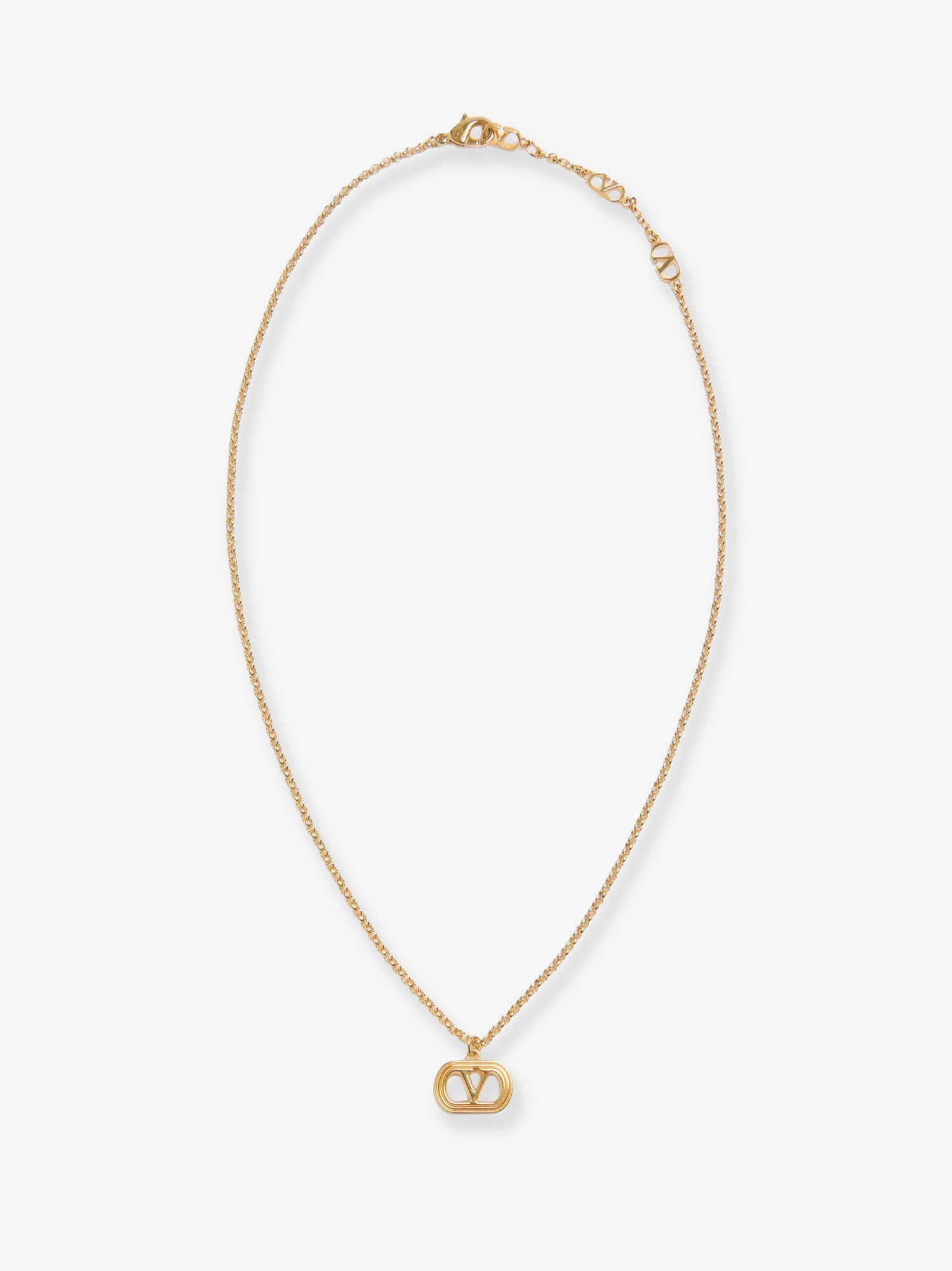 Valentino Ovalette Metal Necklace With Golden Finish
