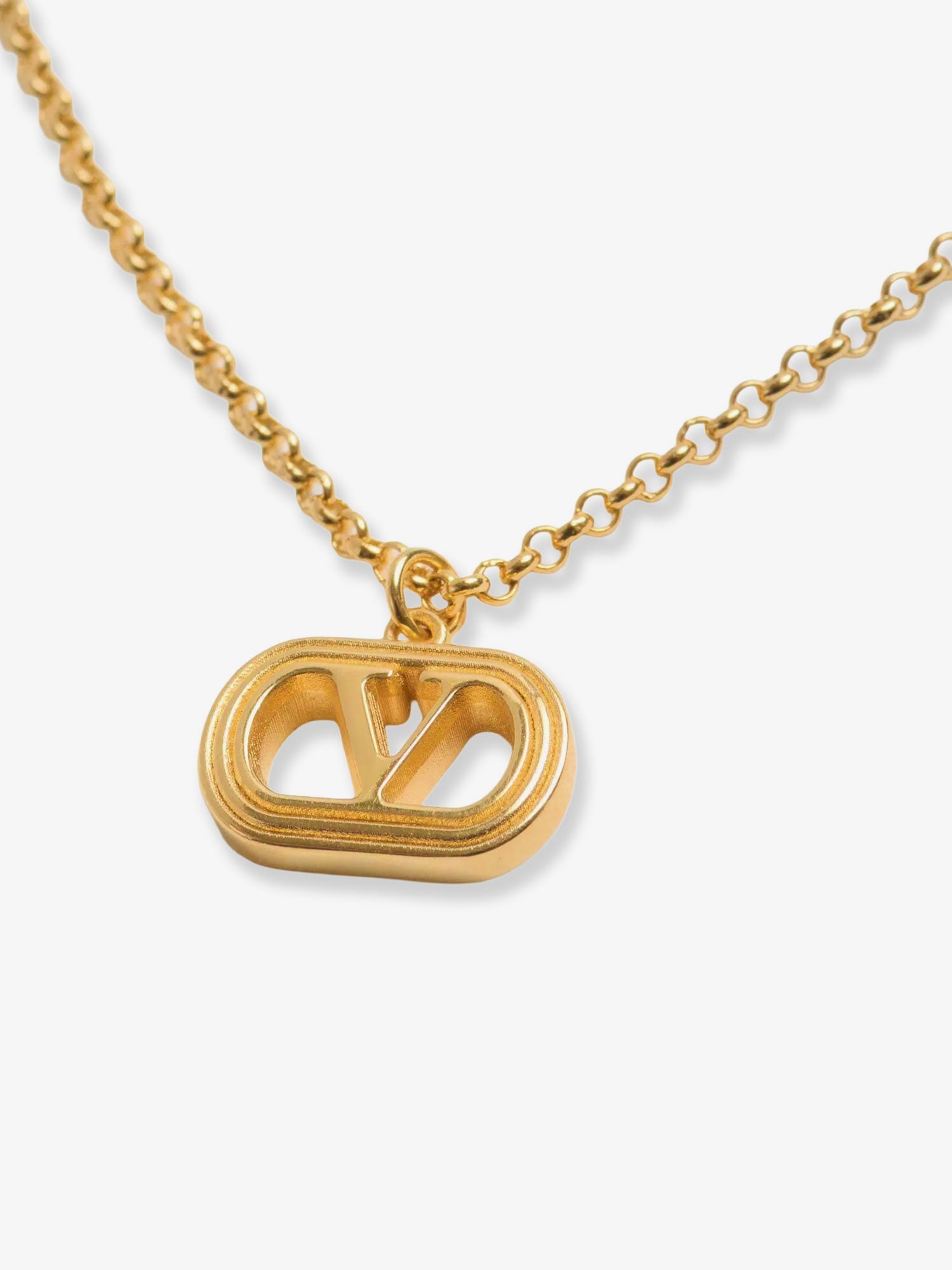 Valentino Ovalette Metal Necklace With Golden Finish