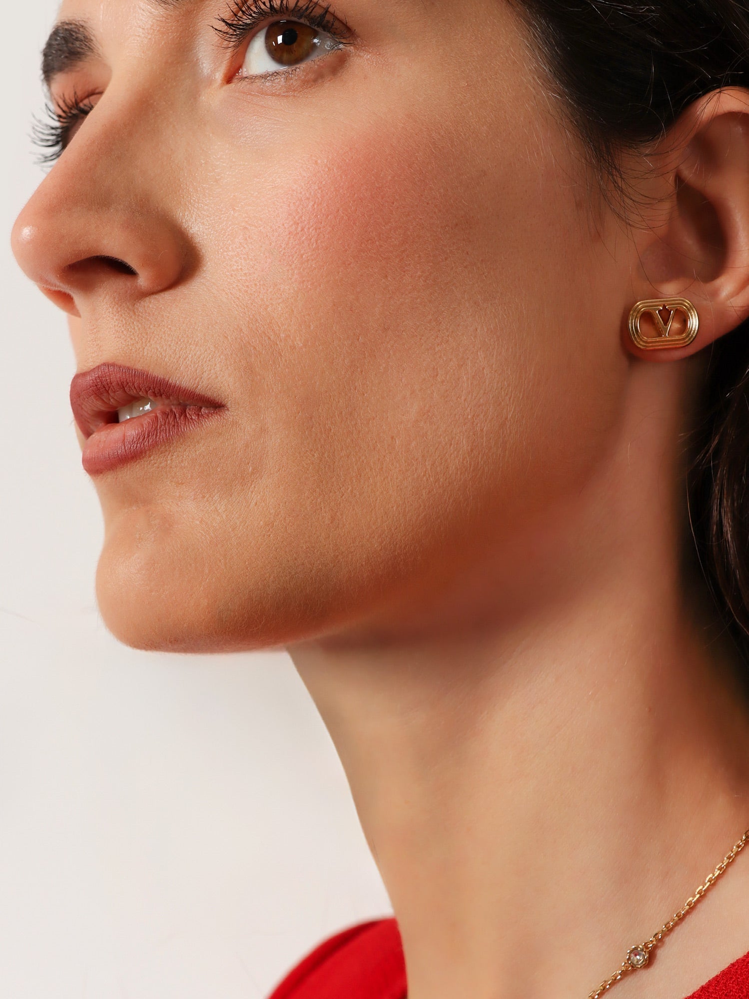 Valentino Ovalette Metal Earrings