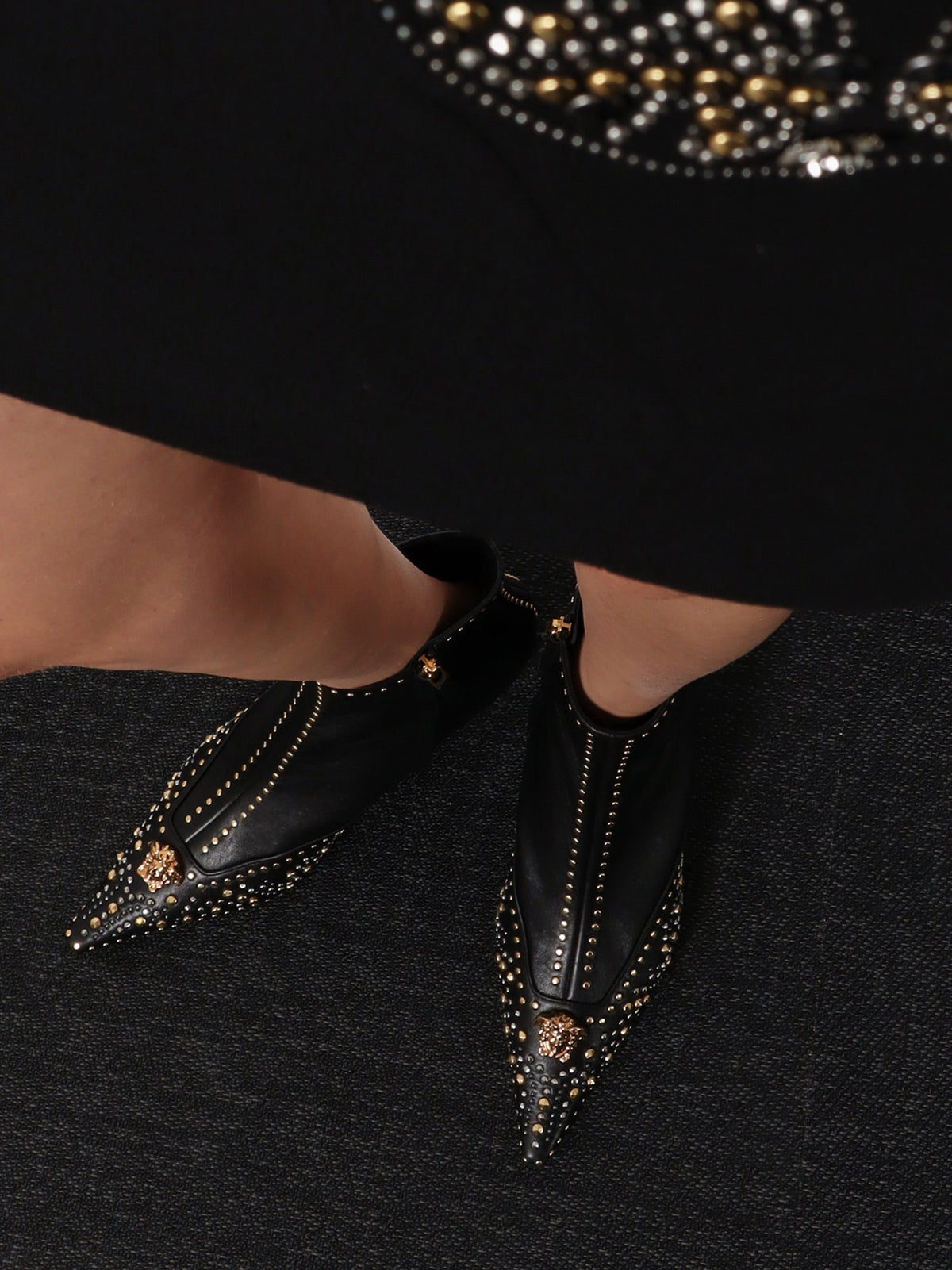 Versace Leather Ankle Boots