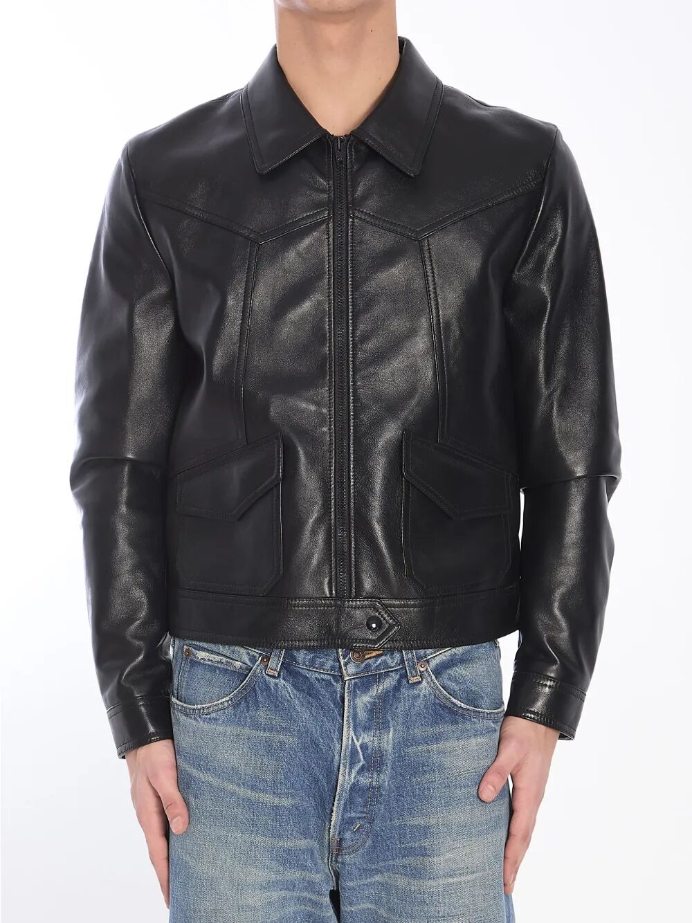 Celine Loose Fit Leather Jacket