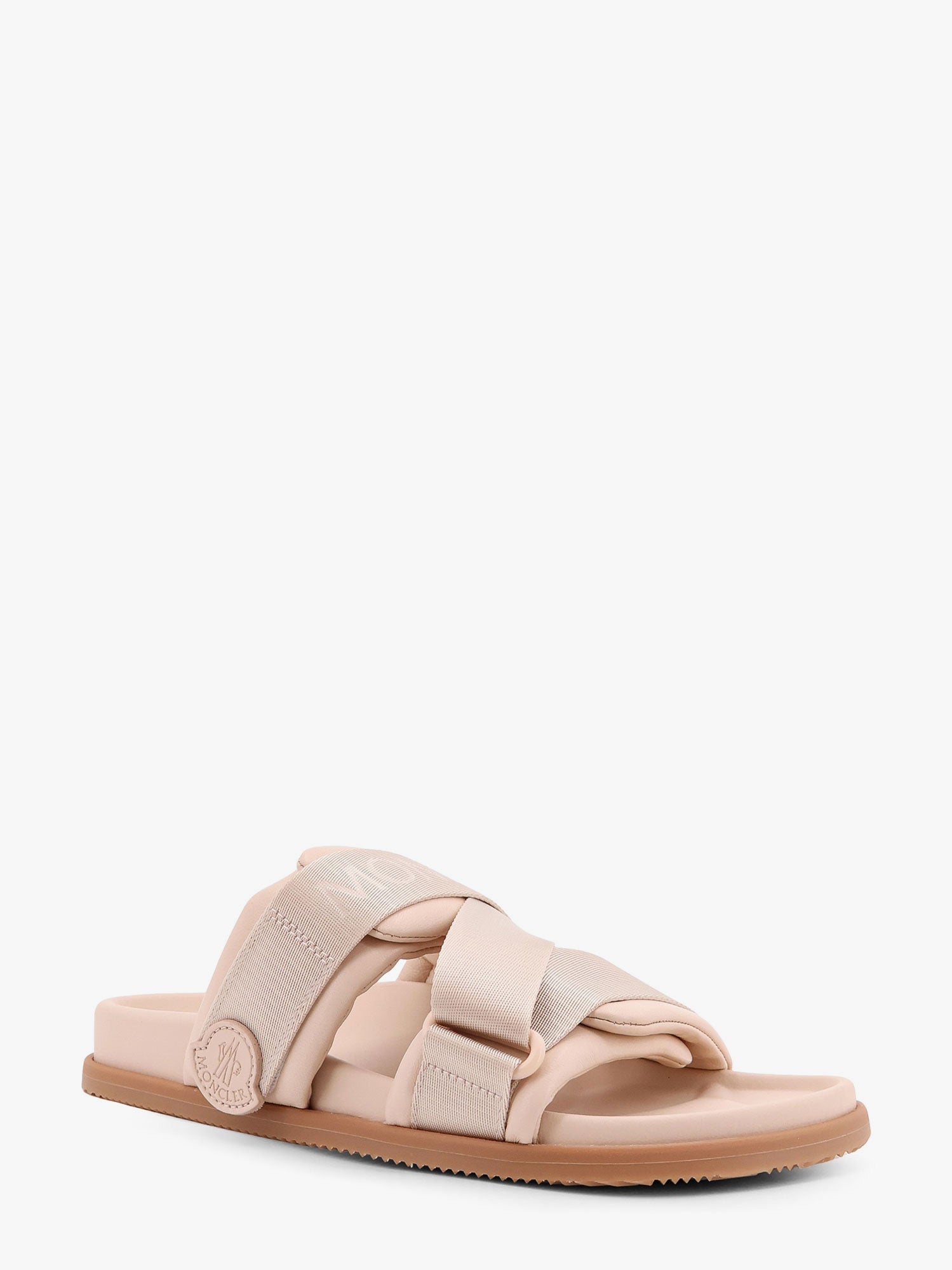 Moncler Mon Summer Leather Sandals With Nylon Details