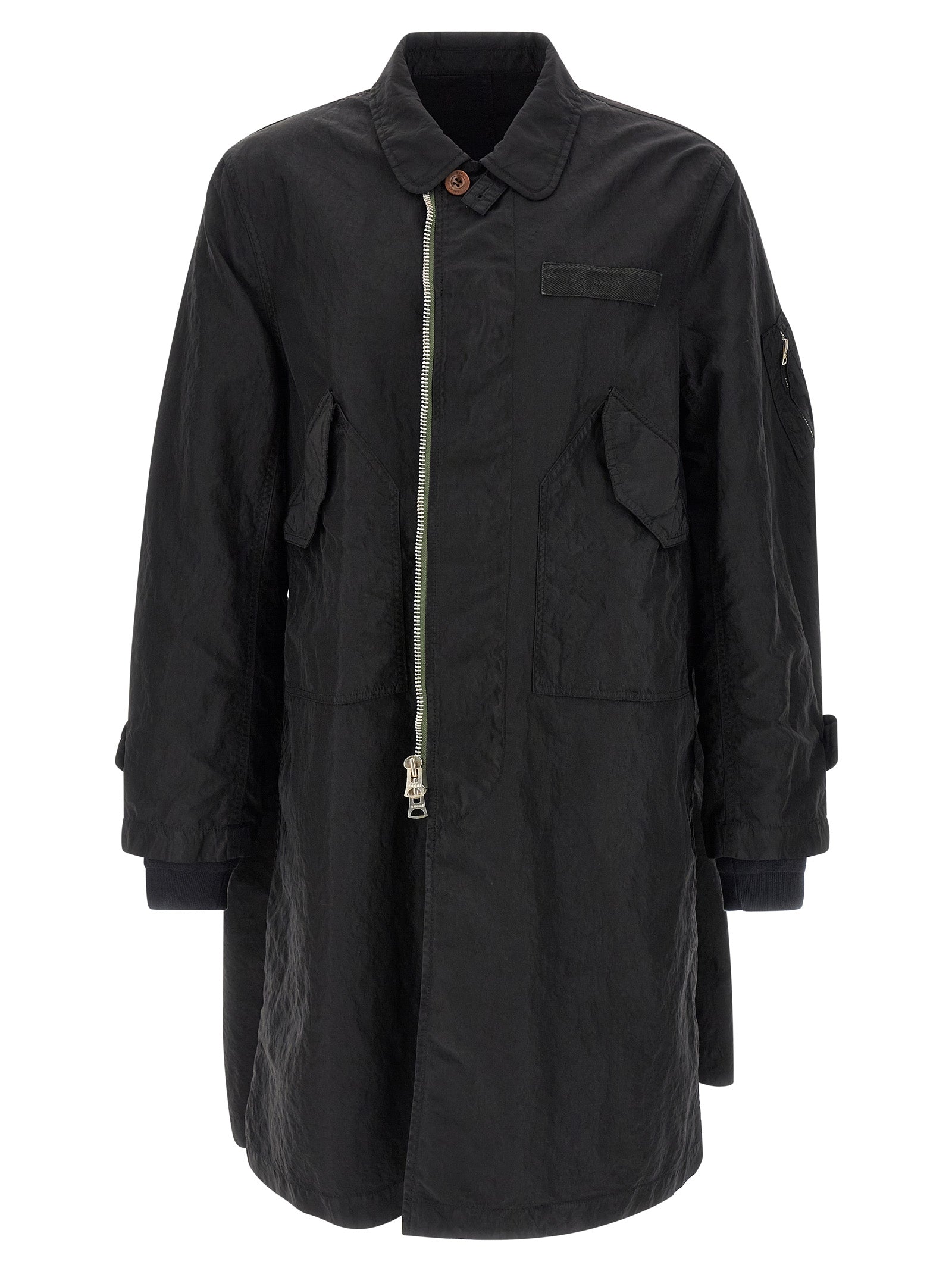 Sacai Crumpled Effect Coat