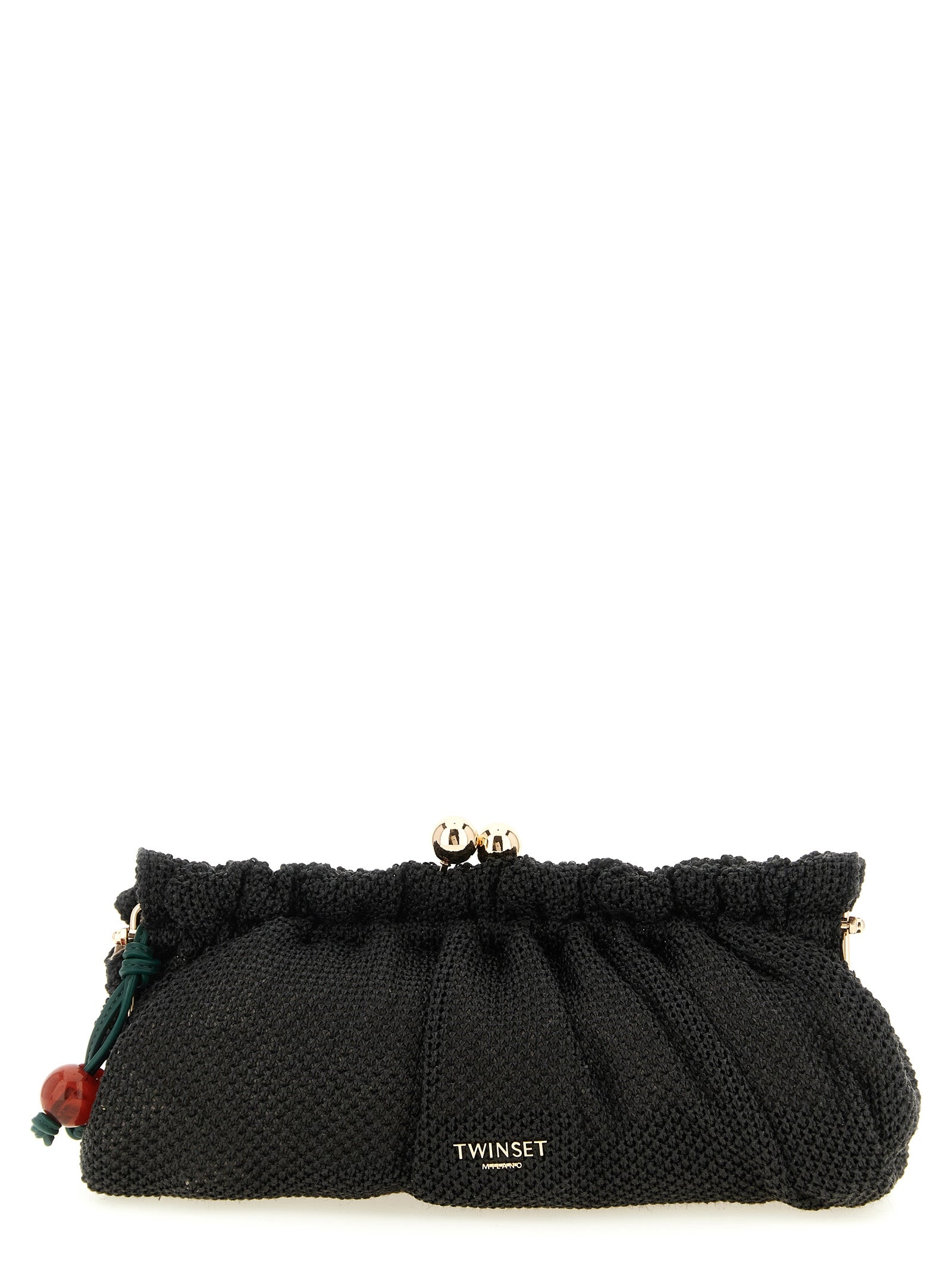 Twin Set Braided Raffia Clutch